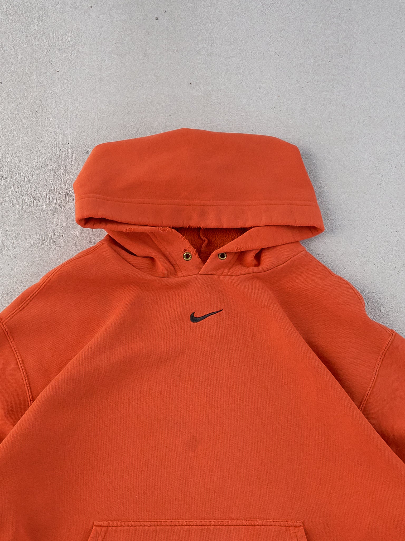 Vintage Y2K Orange Rugged Nike Center Swoosh Hoodie (L)