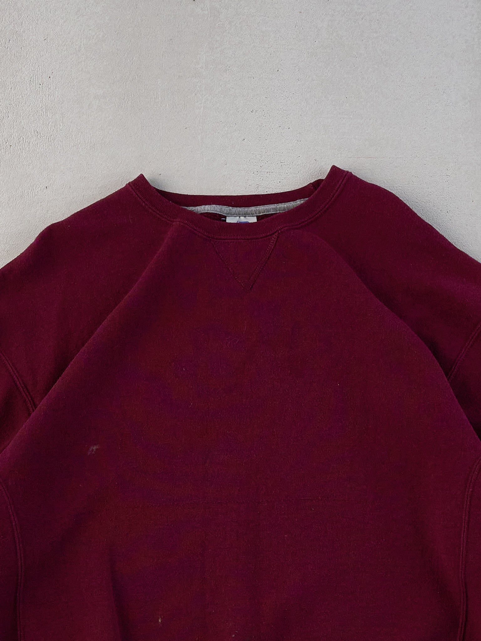 Vintage Y2K Maroon Russell Athletics Blank Crewneck (L)