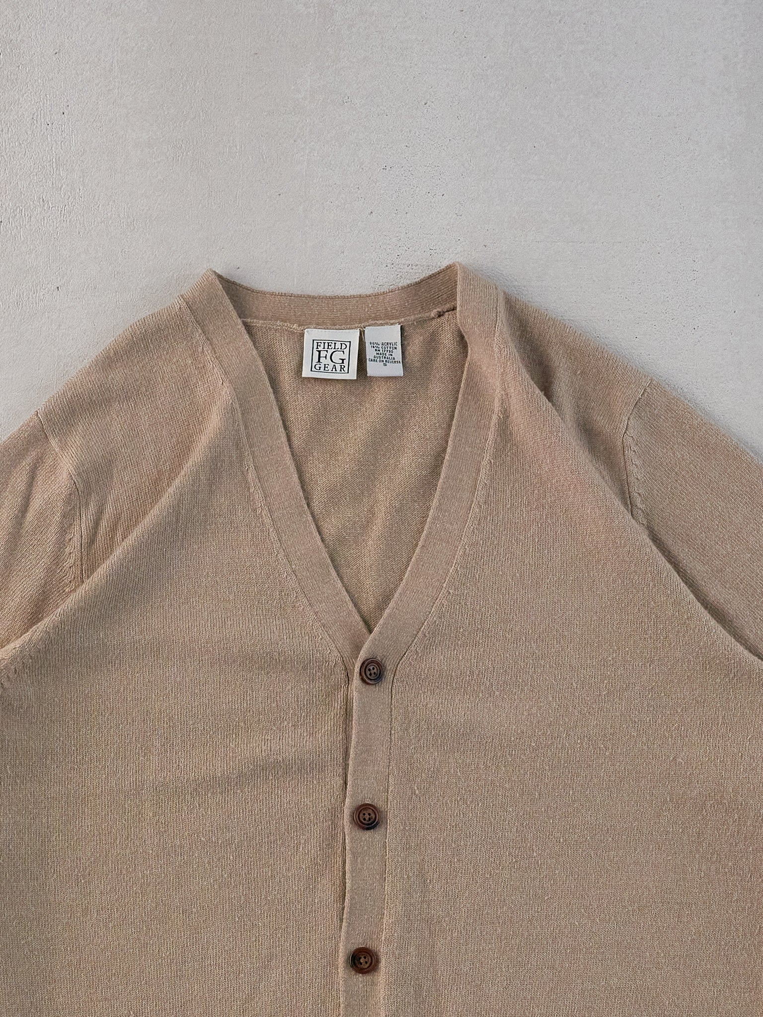 Vintage Beige Field Gear Knit Cardigan (S/M)