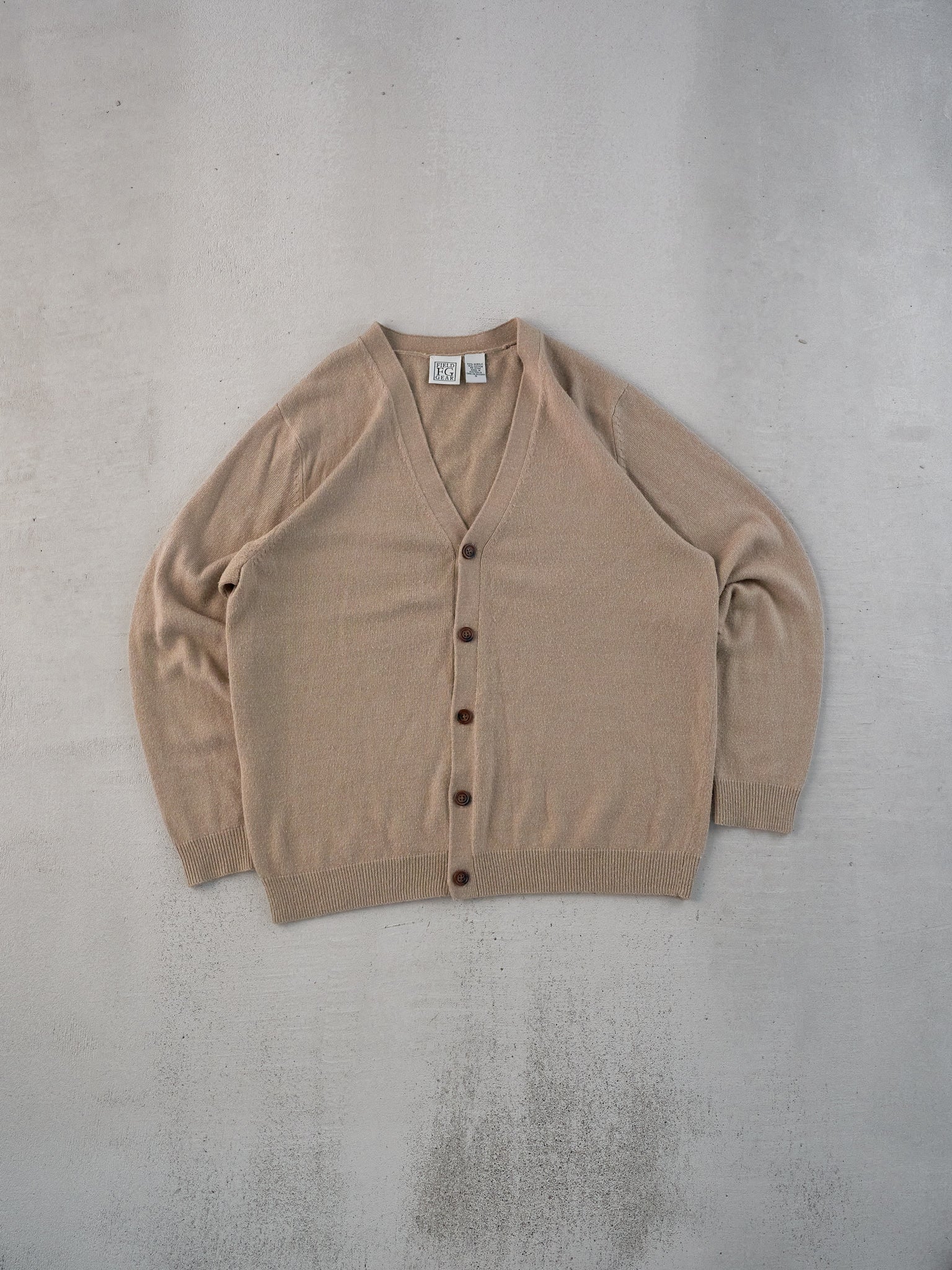 Vintage Beige Field Gear Knit Cardigan (S/M)