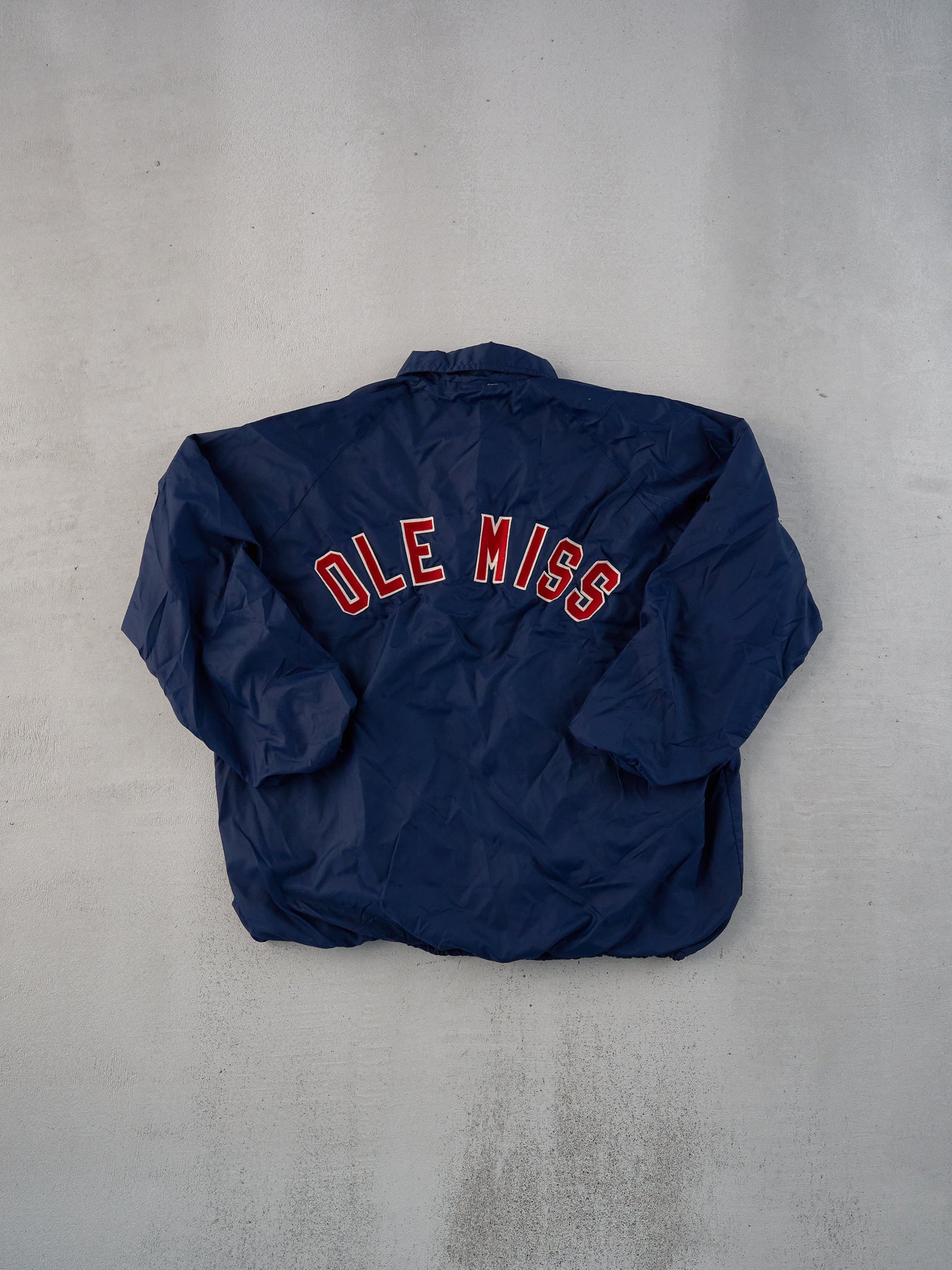 Vintage 90s Navy Blue Ole Miss Collared Button Up (L)