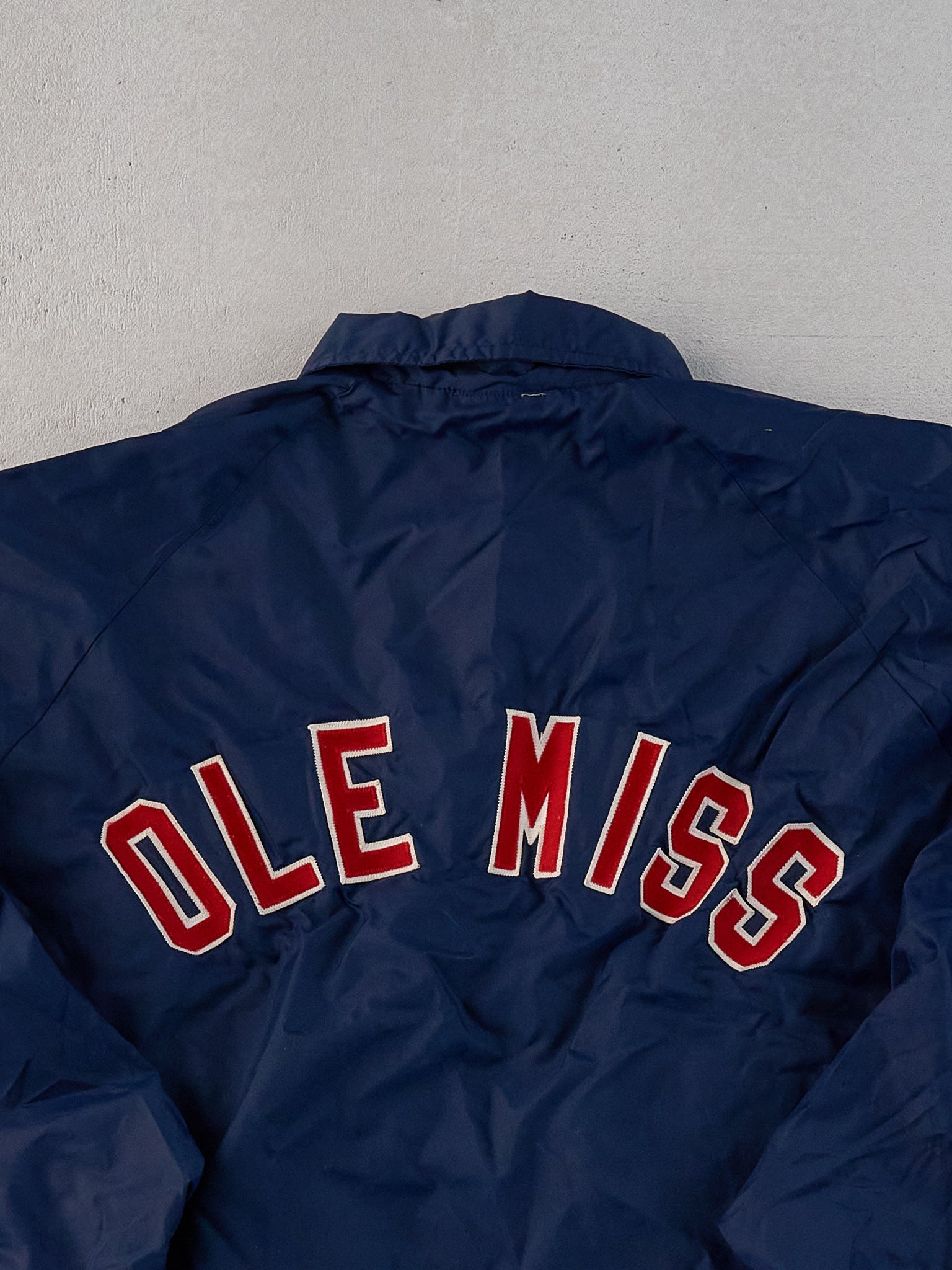 Vintage 90s Navy Blue Ole Miss Collared Button Up (L)