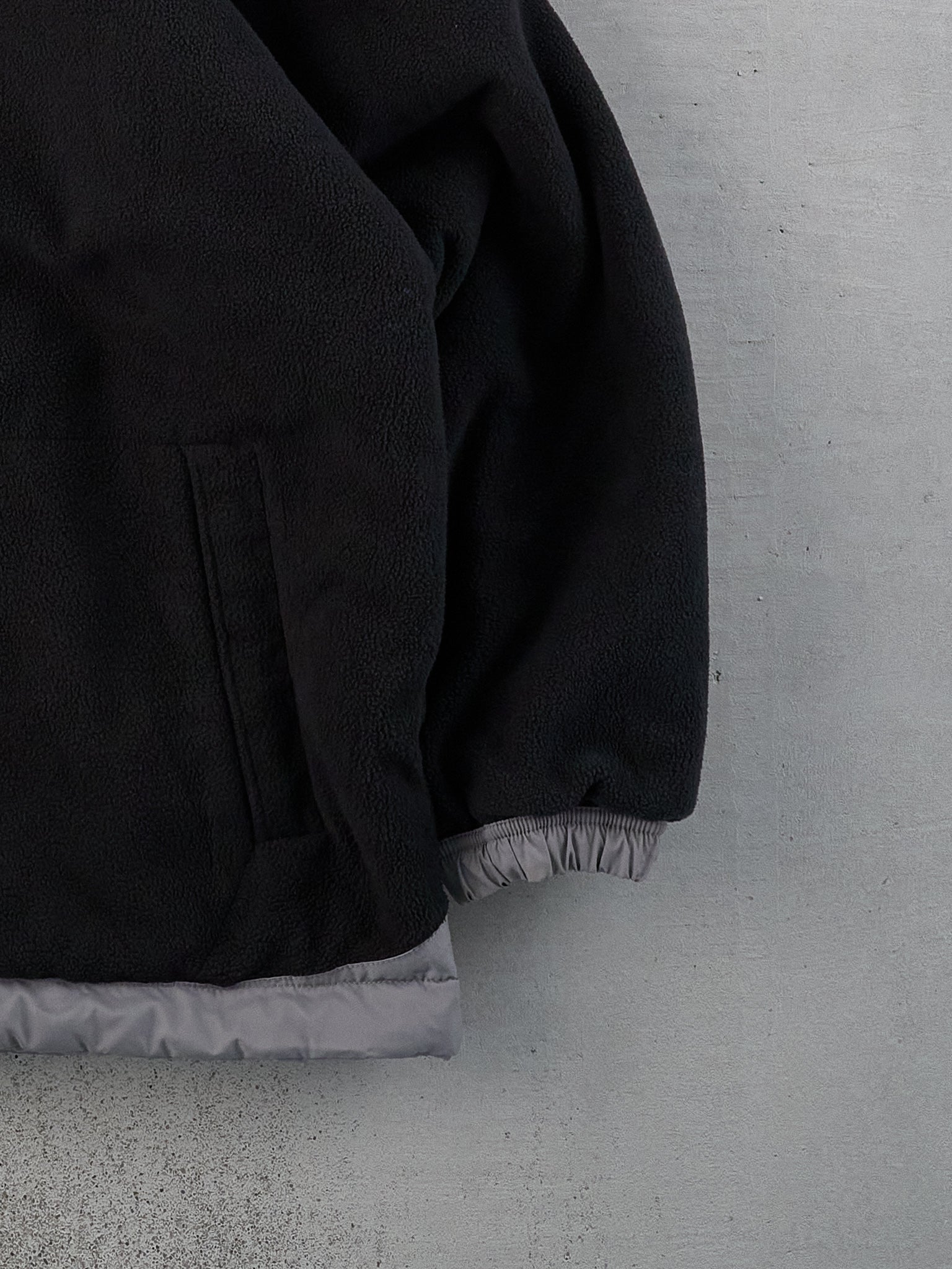 Vintage Y2K Grey and Black Nike Hooded Reversible Puffer Jacket (L)