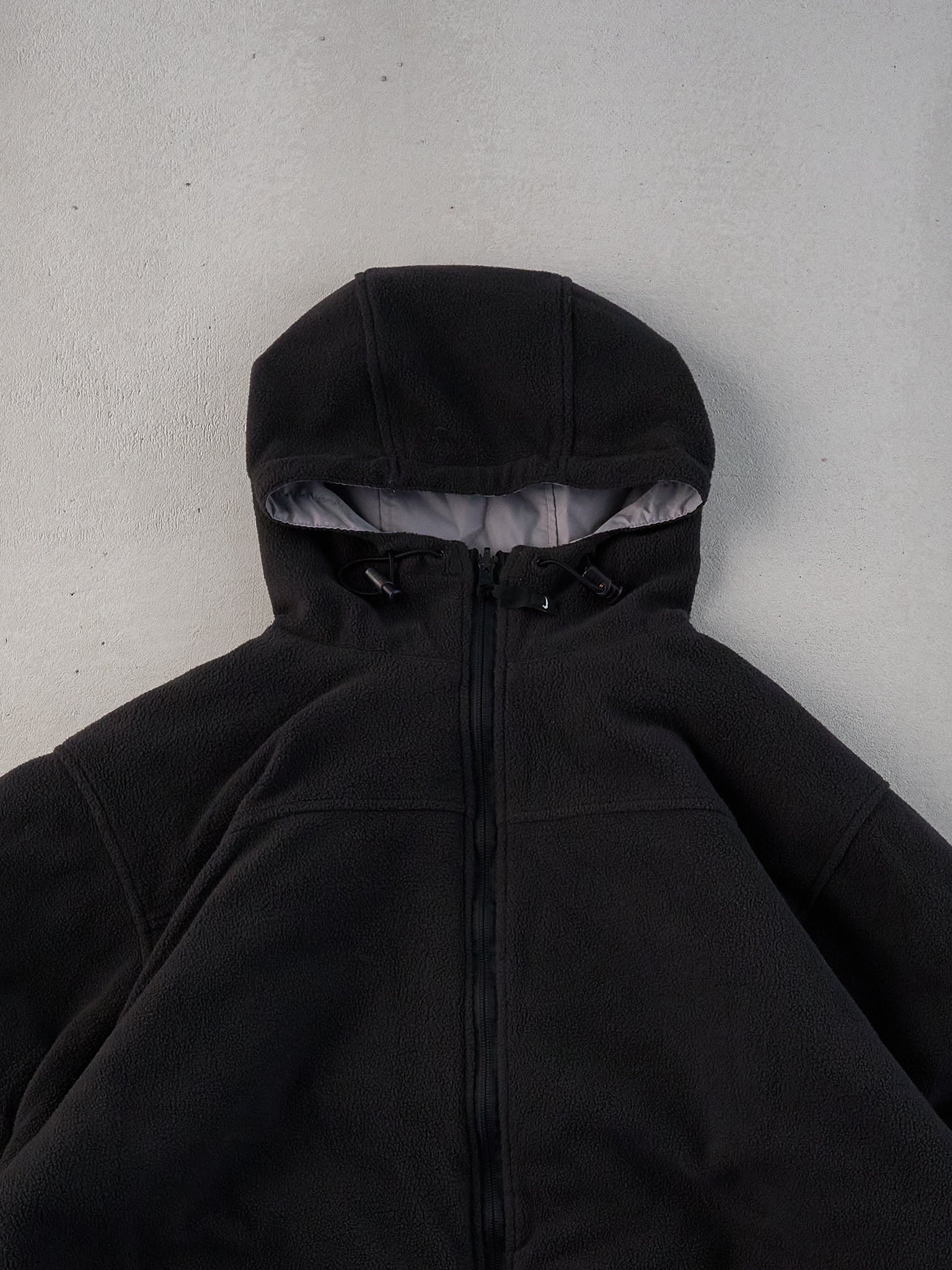 Vintage Y2K Grey and Black Nike Hooded Reversible Puffer Jacket (L)