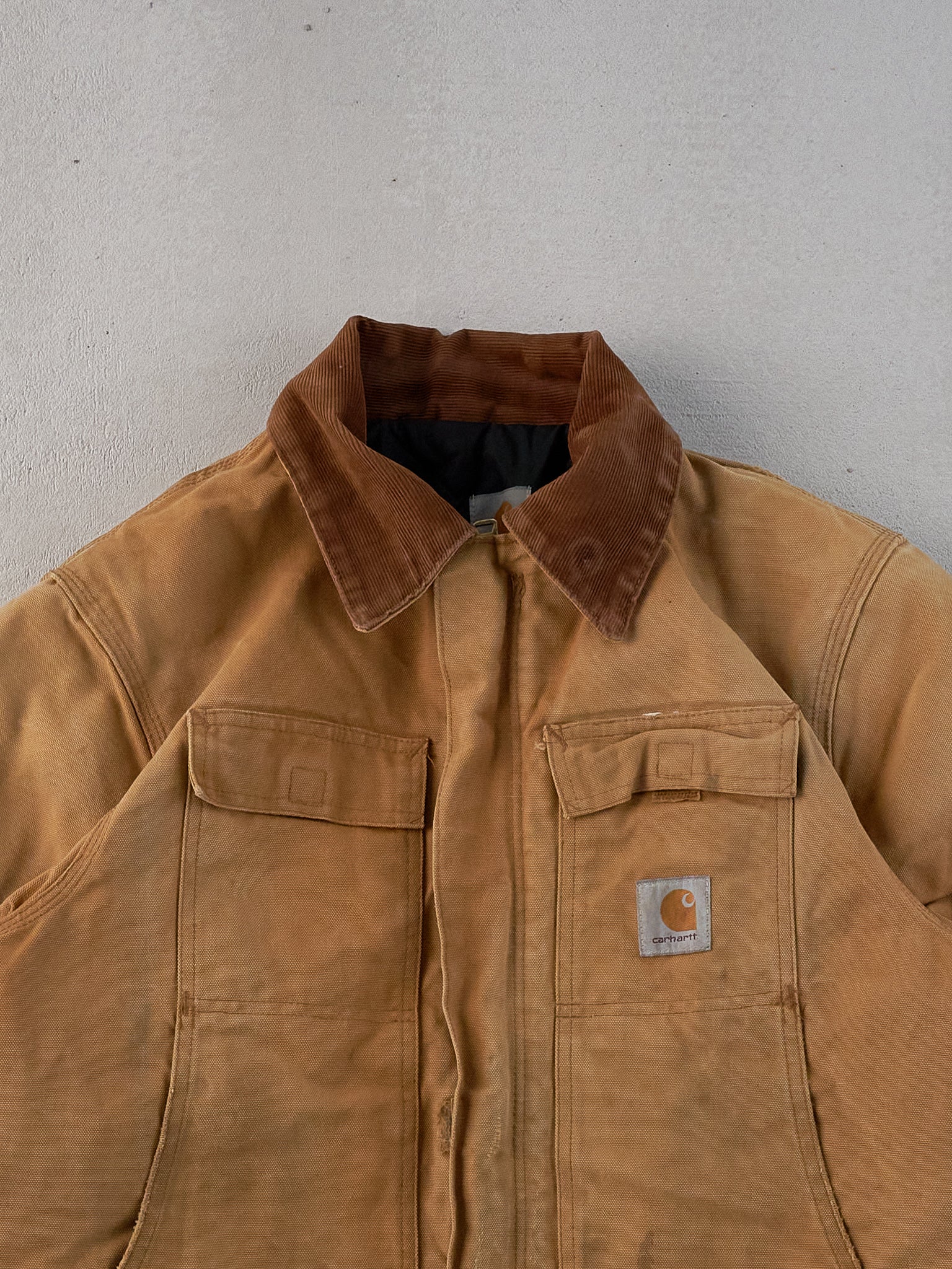 Vintage 90s Khaki Carhartt Collared Workwear Jacket (M/L)