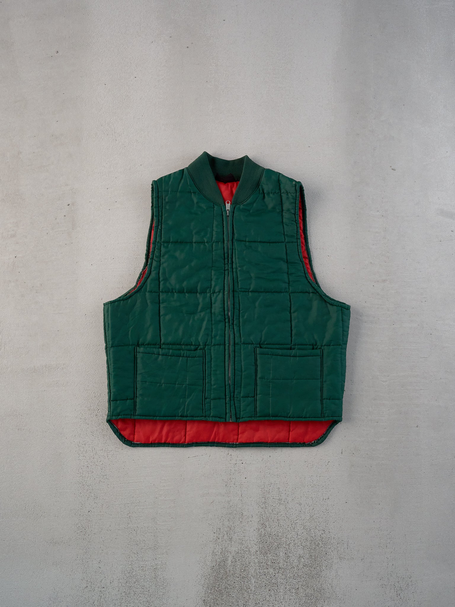 Vintage 90s Green and Red Spratford Reversible Puffer Vest (M)