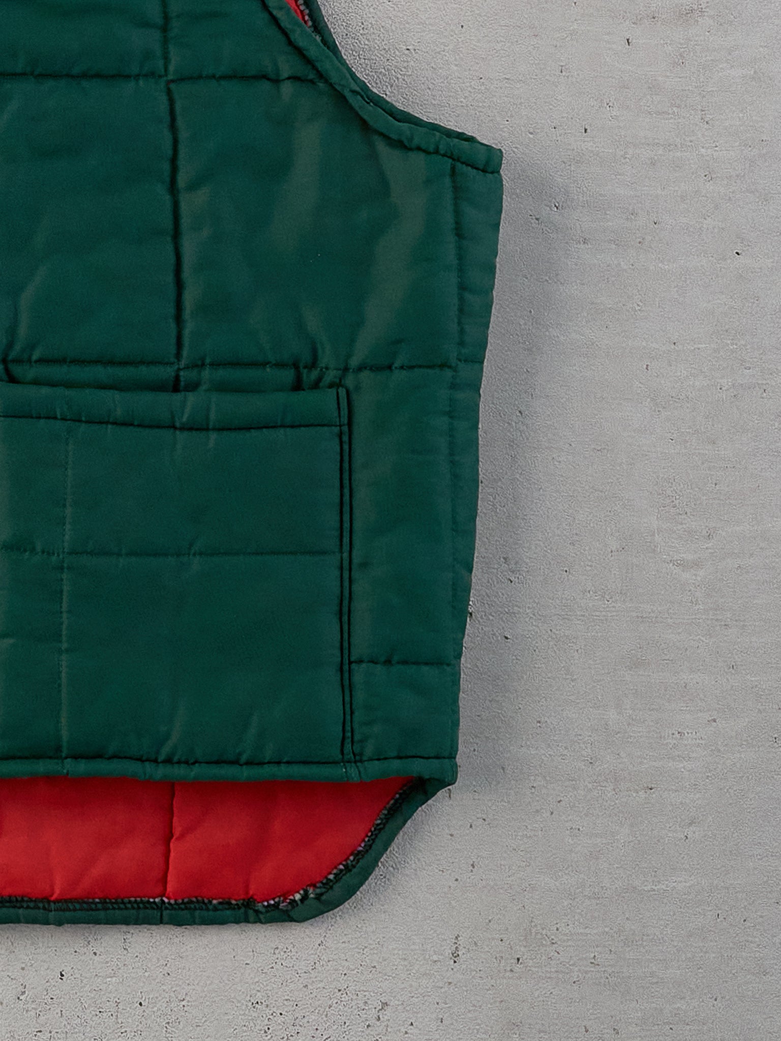 Vintage 90s Green and Red Spratford Reversible Puffer Vest (M)