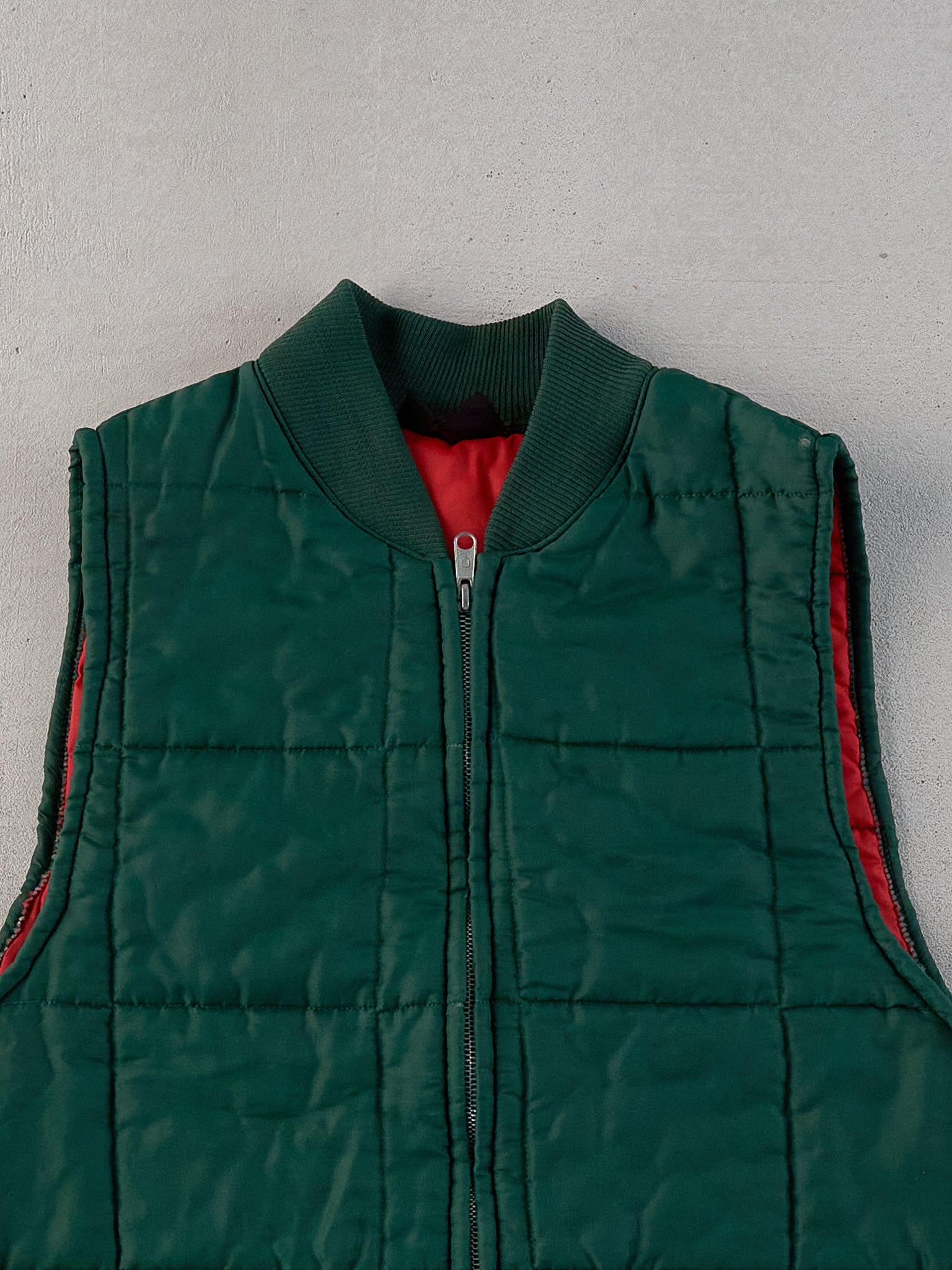 Vintage 90s Green and Red Spratford Reversible Puffer Vest (M)