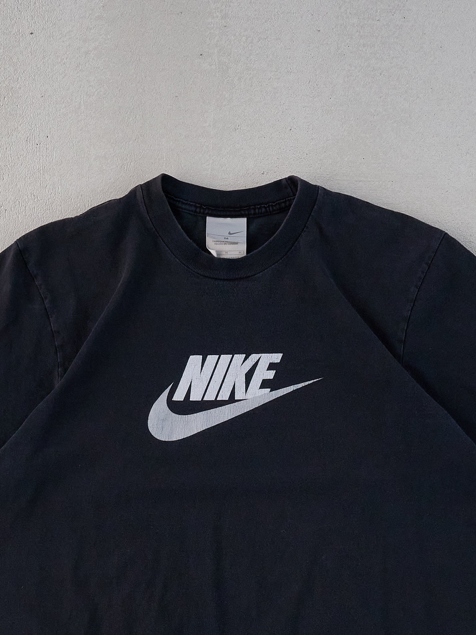 Vintage Y2k Black Nike Emblem Graphic Tee (S/M)