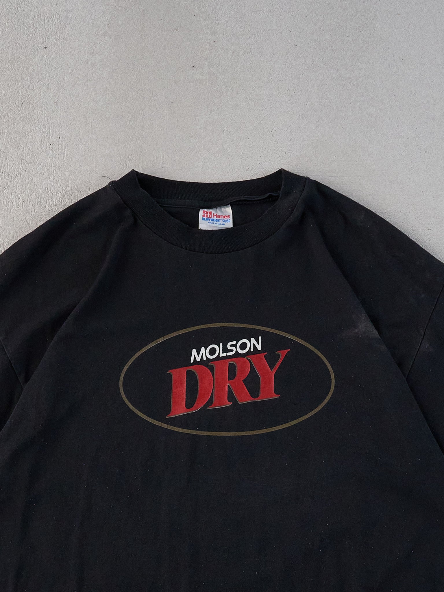 Vintage 90s Black Molson Dry House of Lancaster Graphic Tee (L)