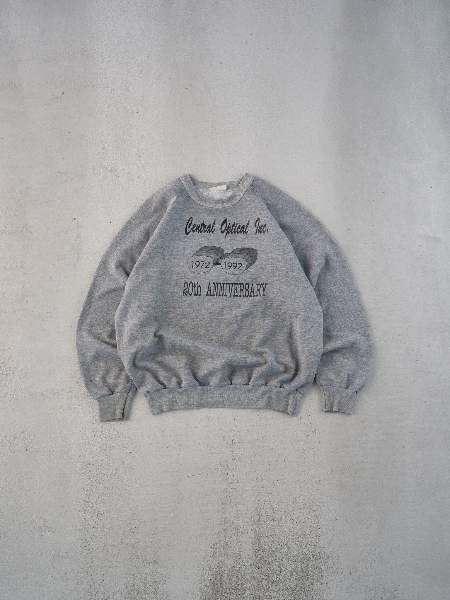 Vintage 92' Grey Central Optical Inc 20th Anniversary Graphic Crewneck (M)