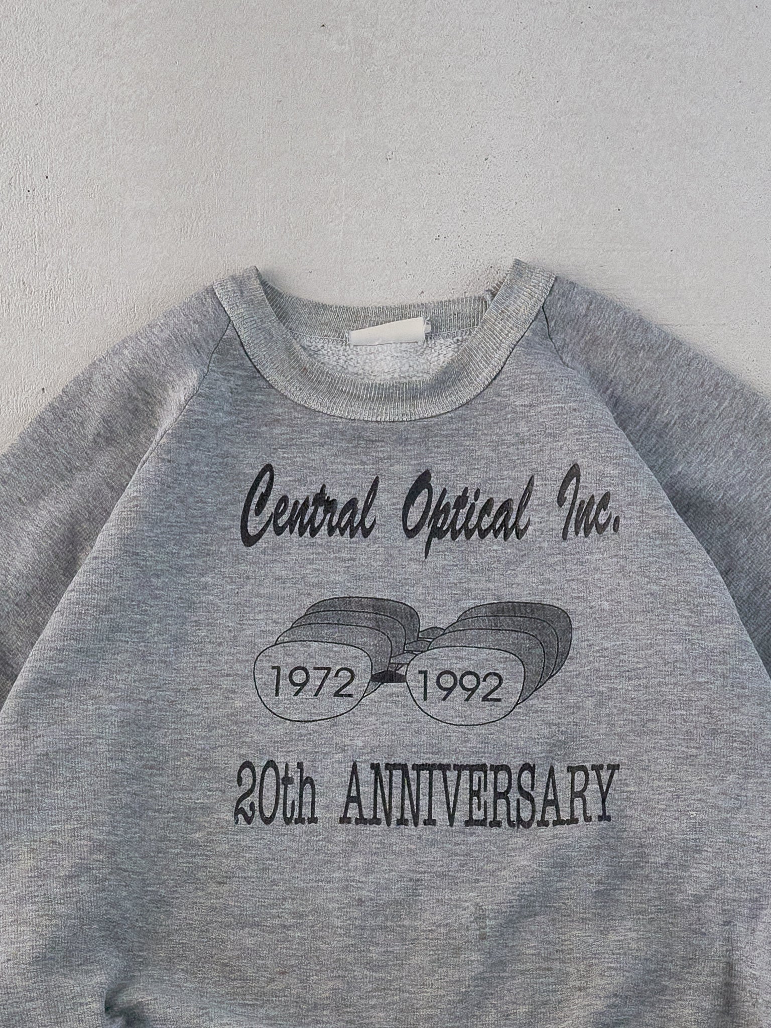 Vintage 92' Grey Central Optical Inc 20th Anniversary Graphic Crewneck (M)