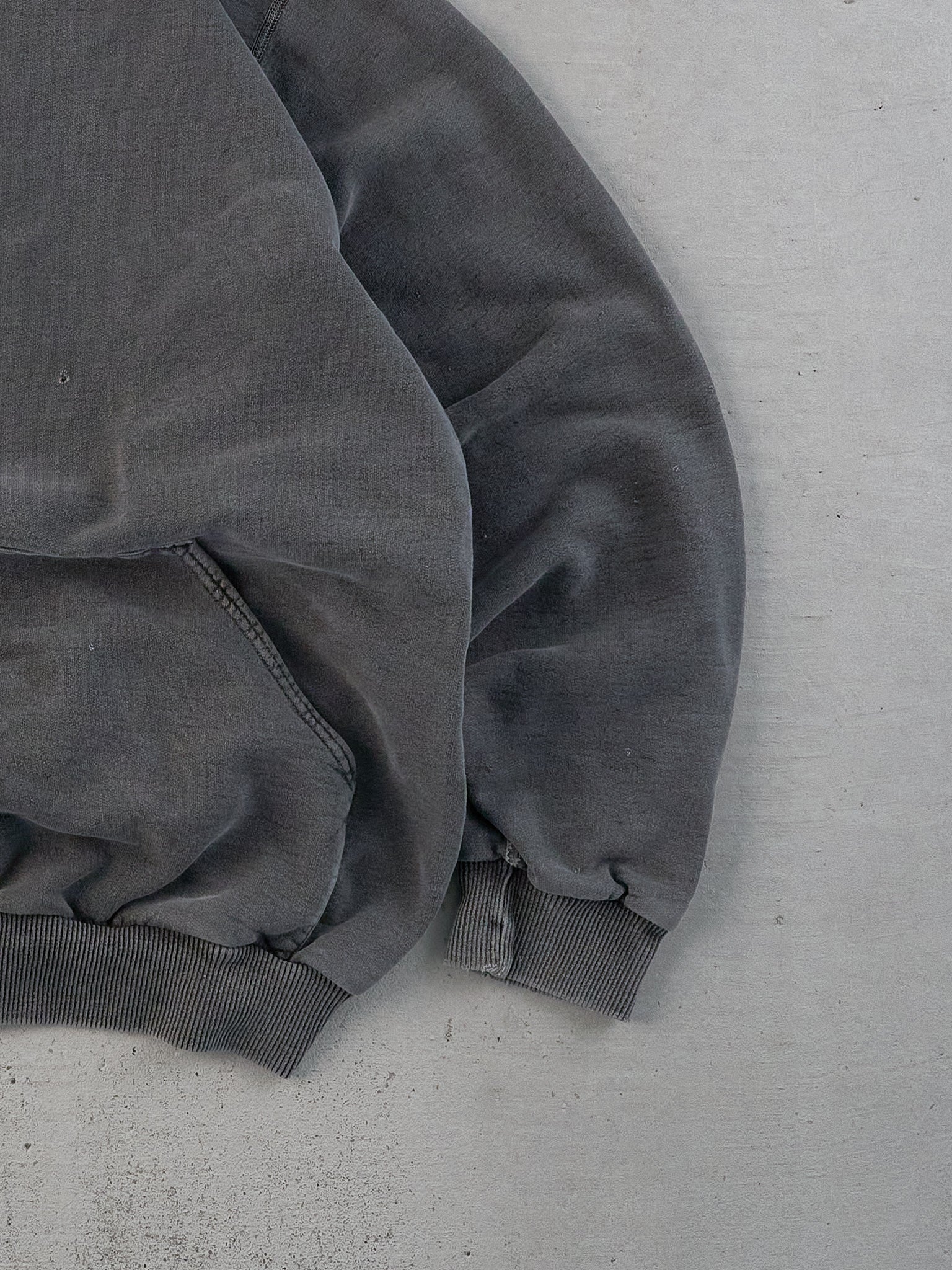 Vintage 90s Washed Black Wind-river Blank Hoodie (XL)