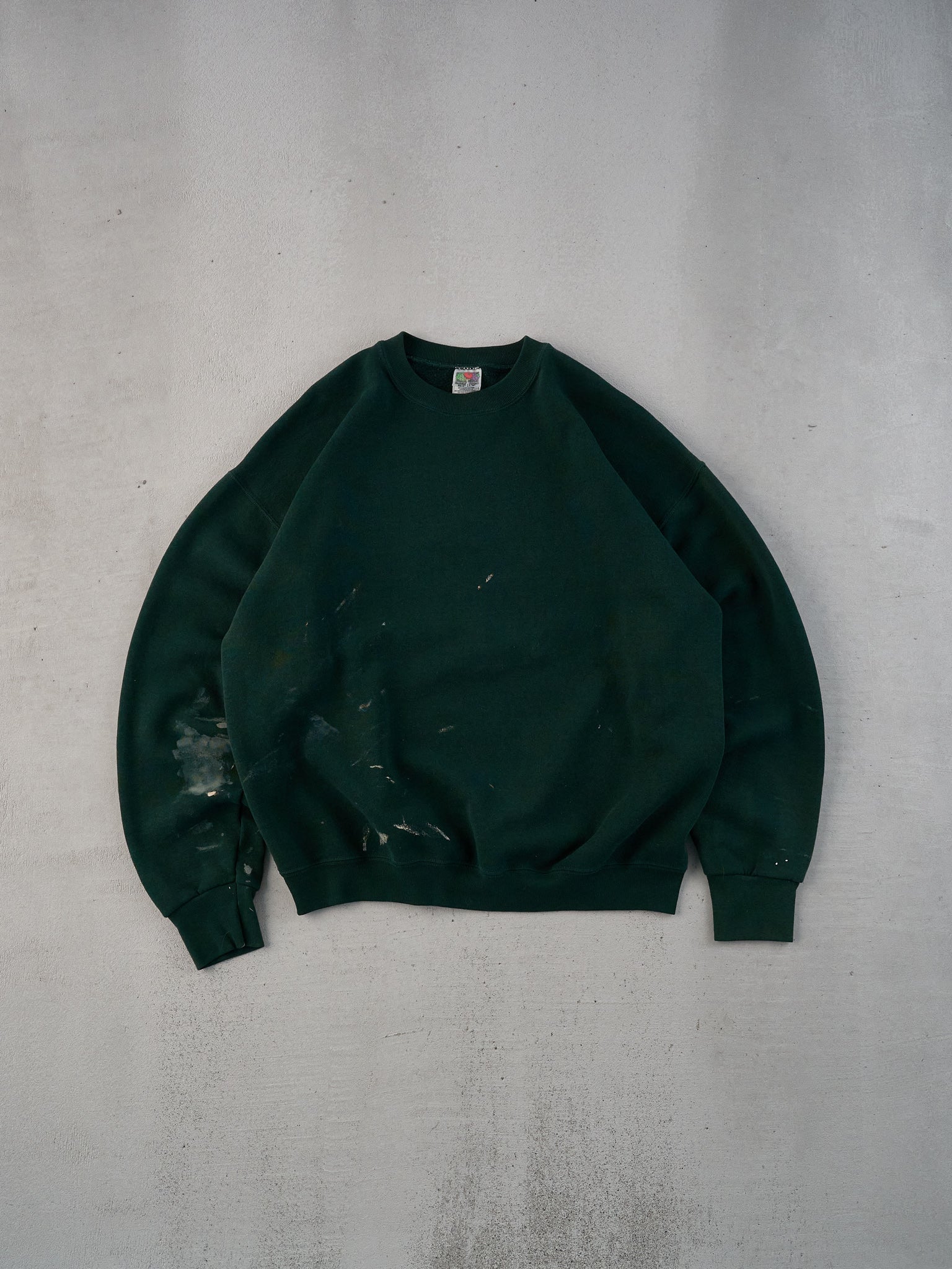 Vintage 90s Pine Green Fruit Of The Loom Blank Crewneck (L)