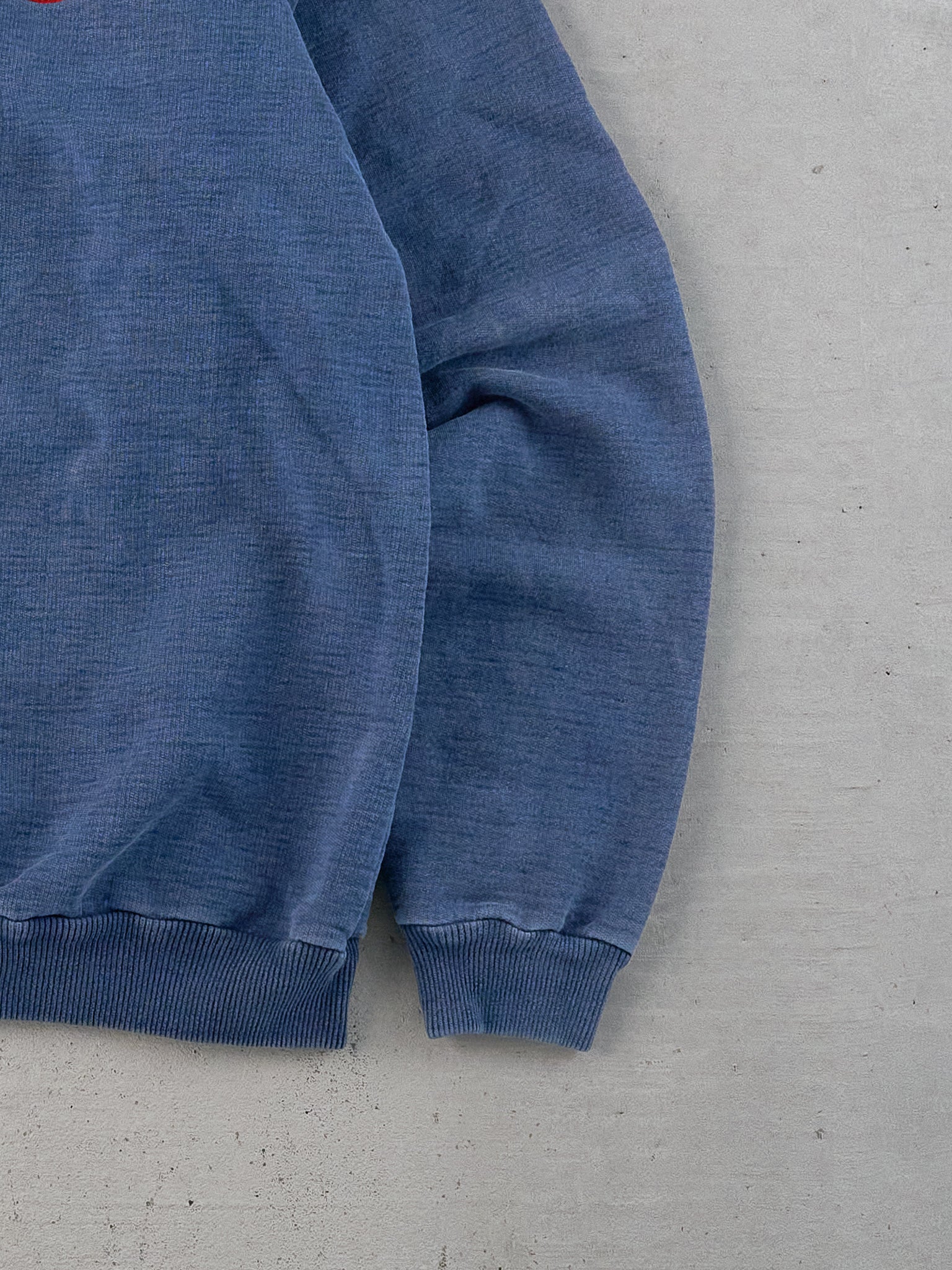 Vintage 90s Washed Blue Oetker Collared 1/4 Zip Crewneck (L)