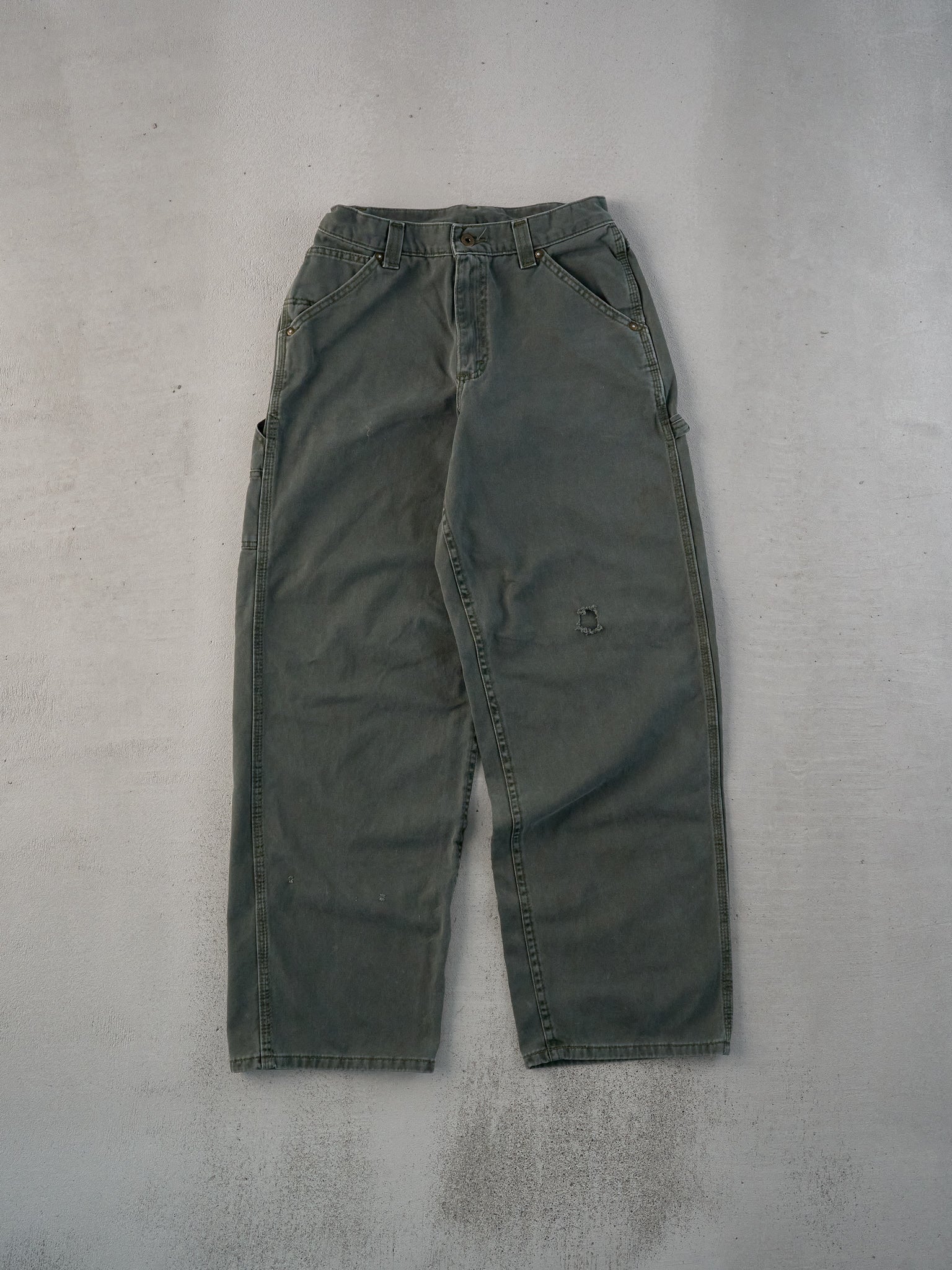 Vintage 90s Washed Green Lee Dungeree Carpenter Pants (30x31)
