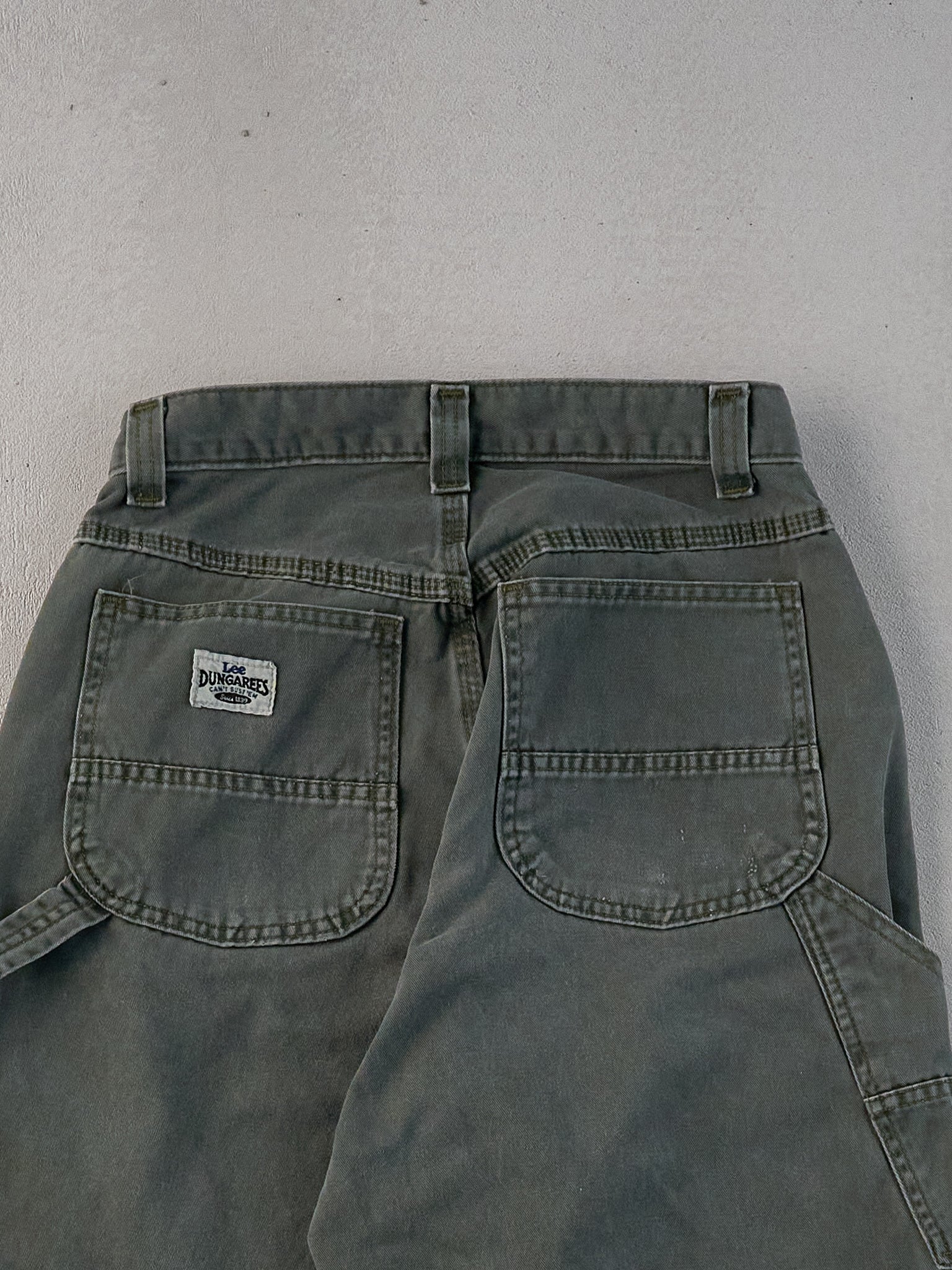 Vintage 90s Washed Green Lee Dungeree Carpenter Pants (30x31)