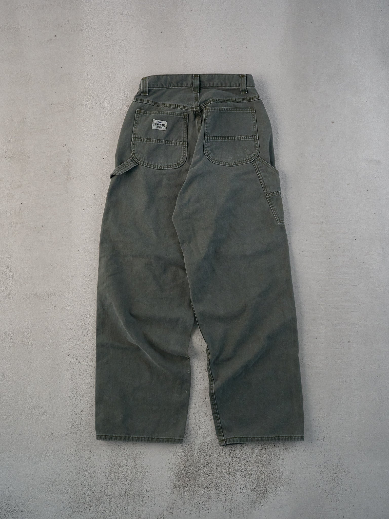 Vintage 90s Washed Green Lee Dungeree Carpenter Pants (30x31)