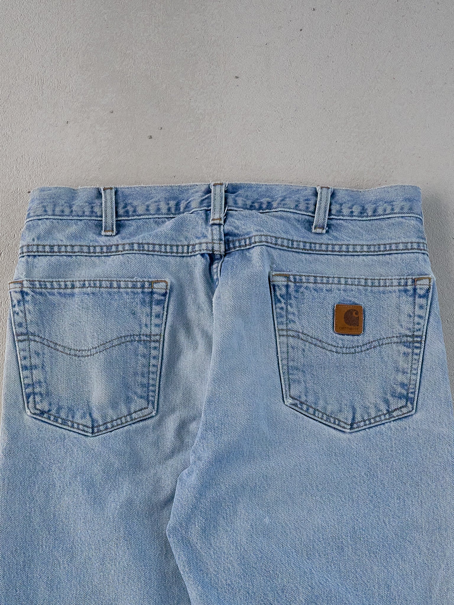 Vintage 90s Washed Blue Carhartt Workwear Denim Jeans (34x32)