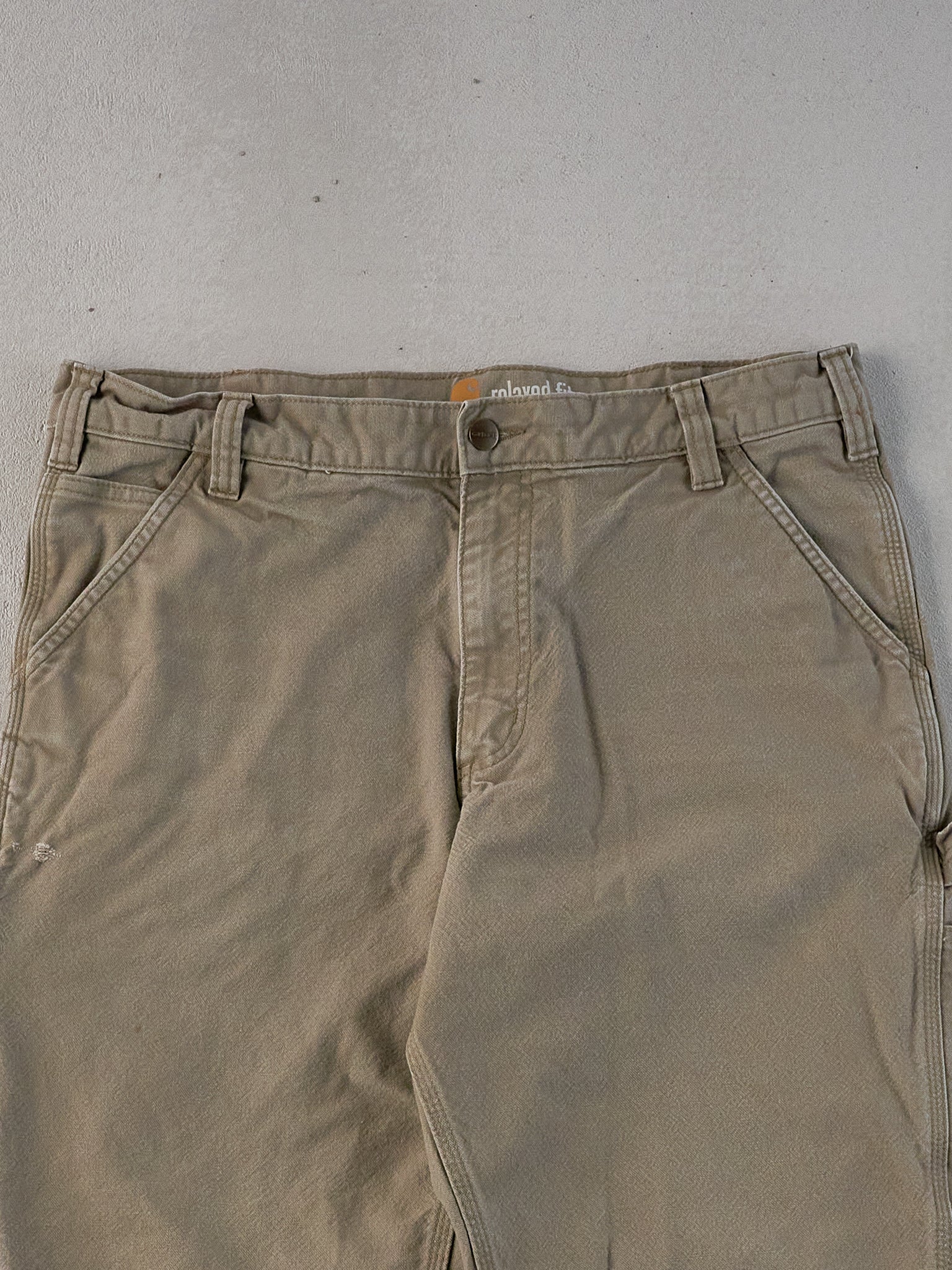 Vintage Y2k Khaki Carhartt Workwear Carpenter Pants (36x32)