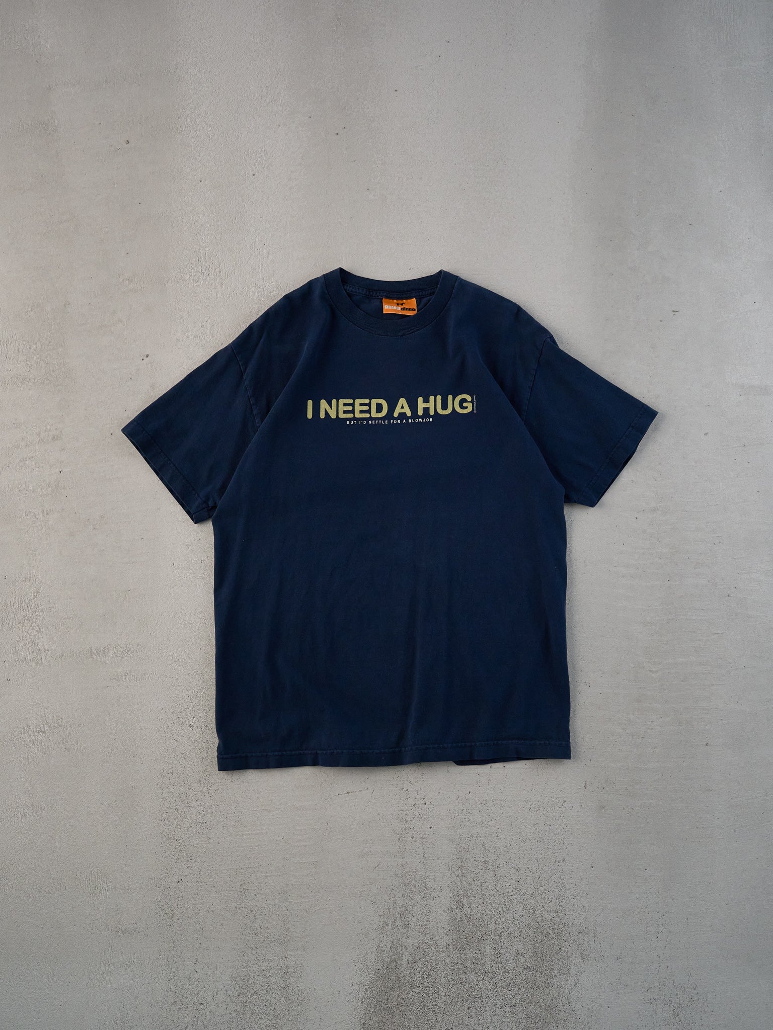 Vintage Y2k Black "I need a hug but I'll settle for a bl*wjob" Tee (L)
