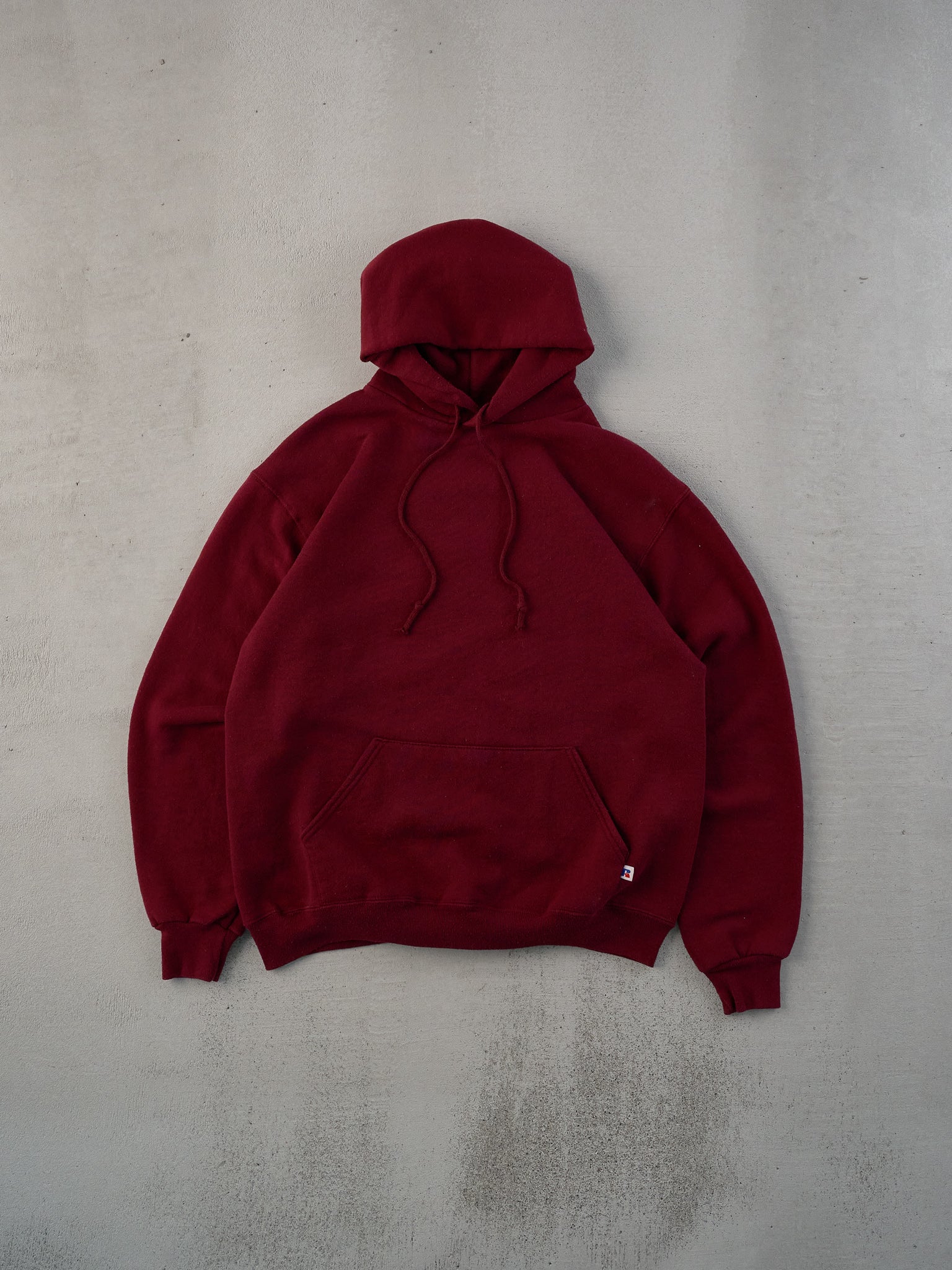 Vintage 80s Maroon Russell Athletics Blank Hoodie (M)