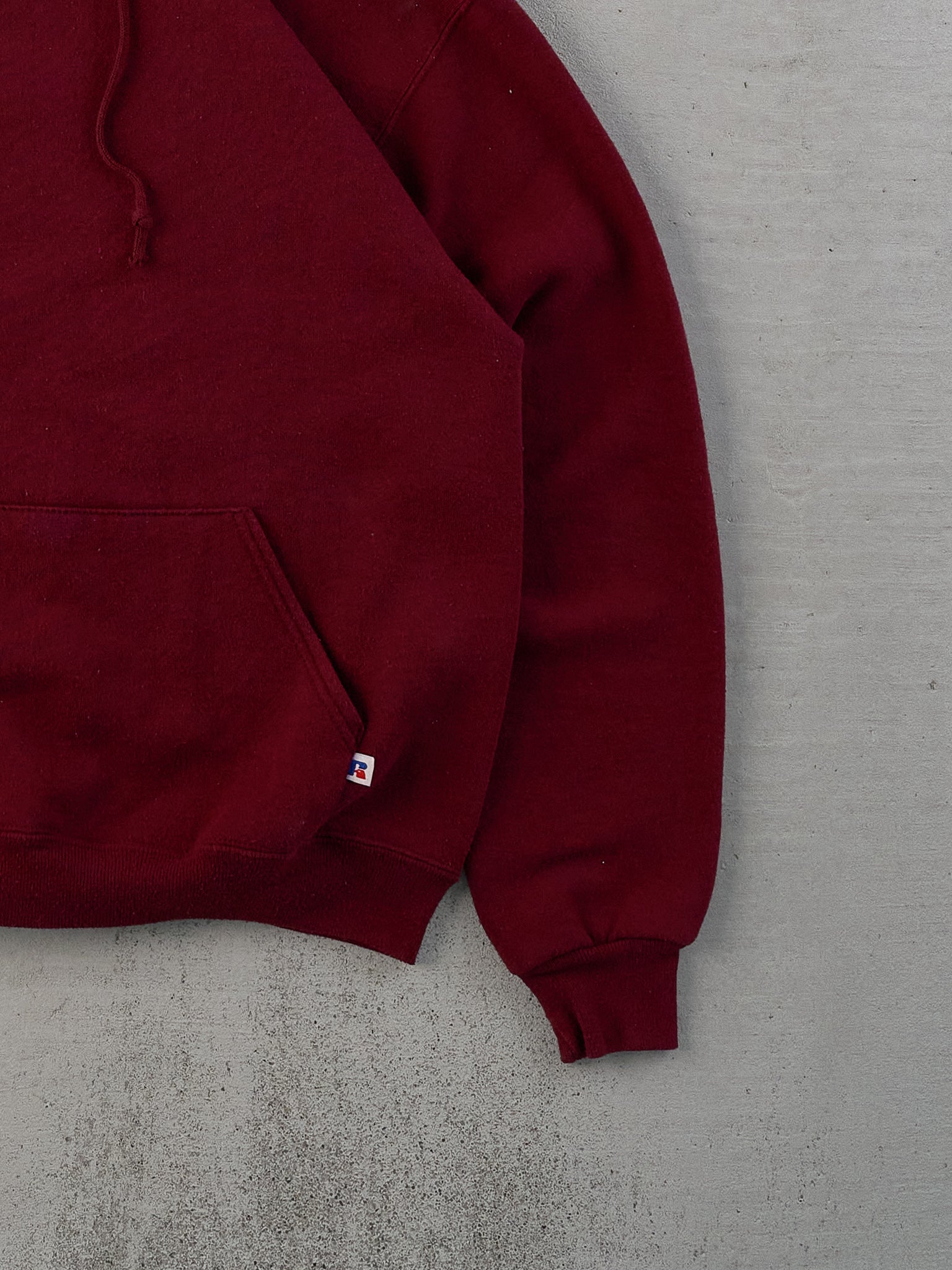 Vintage 80s Maroon Russell Athletics Blank Hoodie (M)