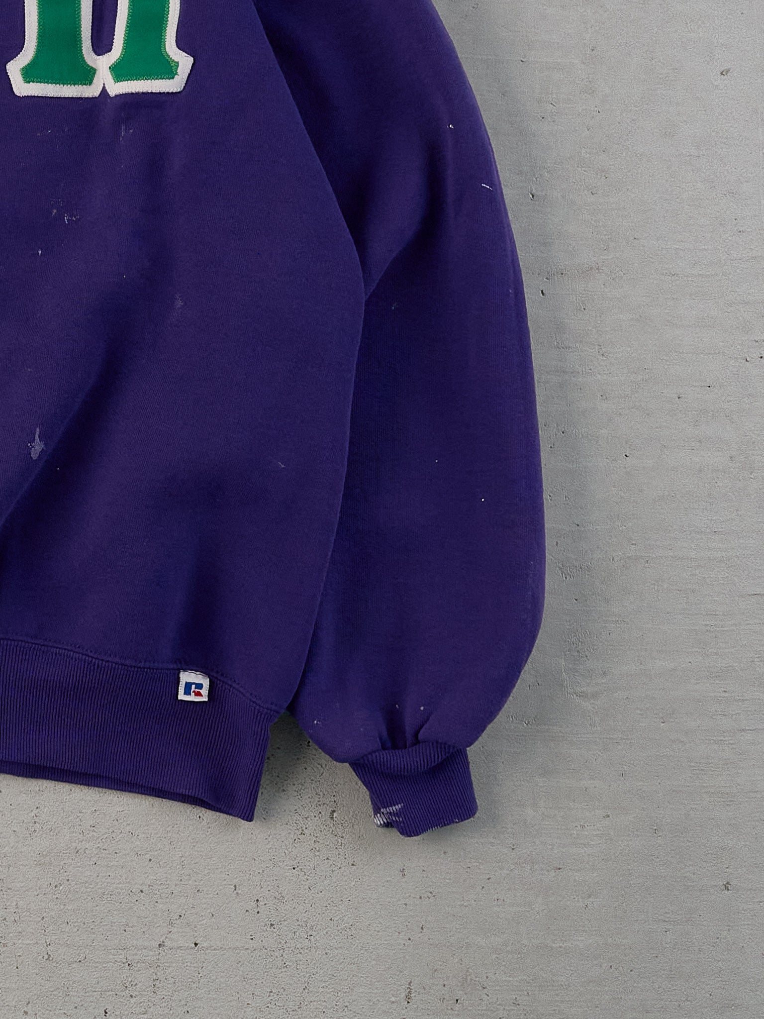 Vintage 90s Purple and Green KAN Paint Crewneck (L)