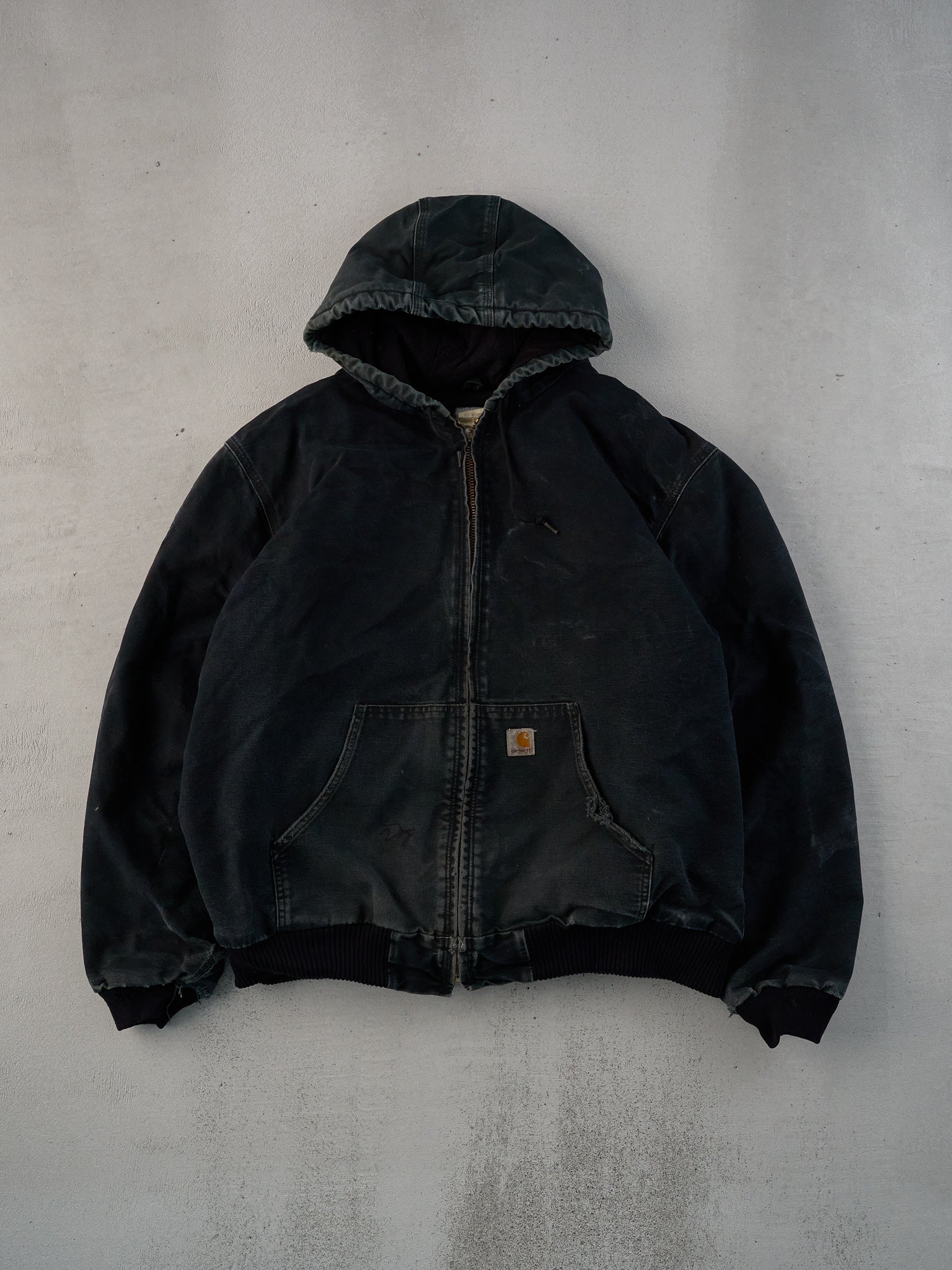 Vintage 90s Black Carhartt Hooded Workwear Jacket (XXL)