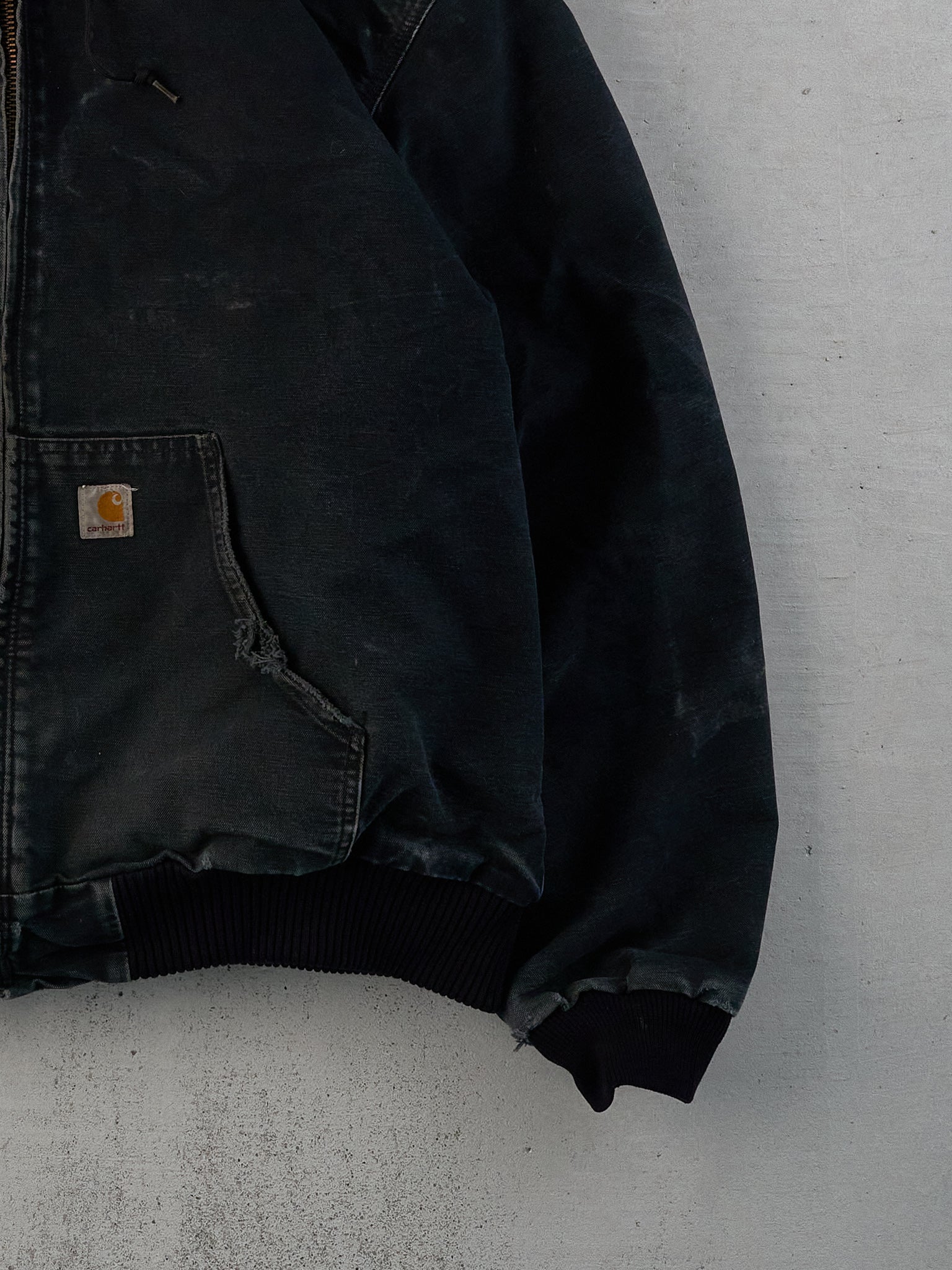 Vintage 90s Black Carhartt Hooded Workwear Jacket (XXL)