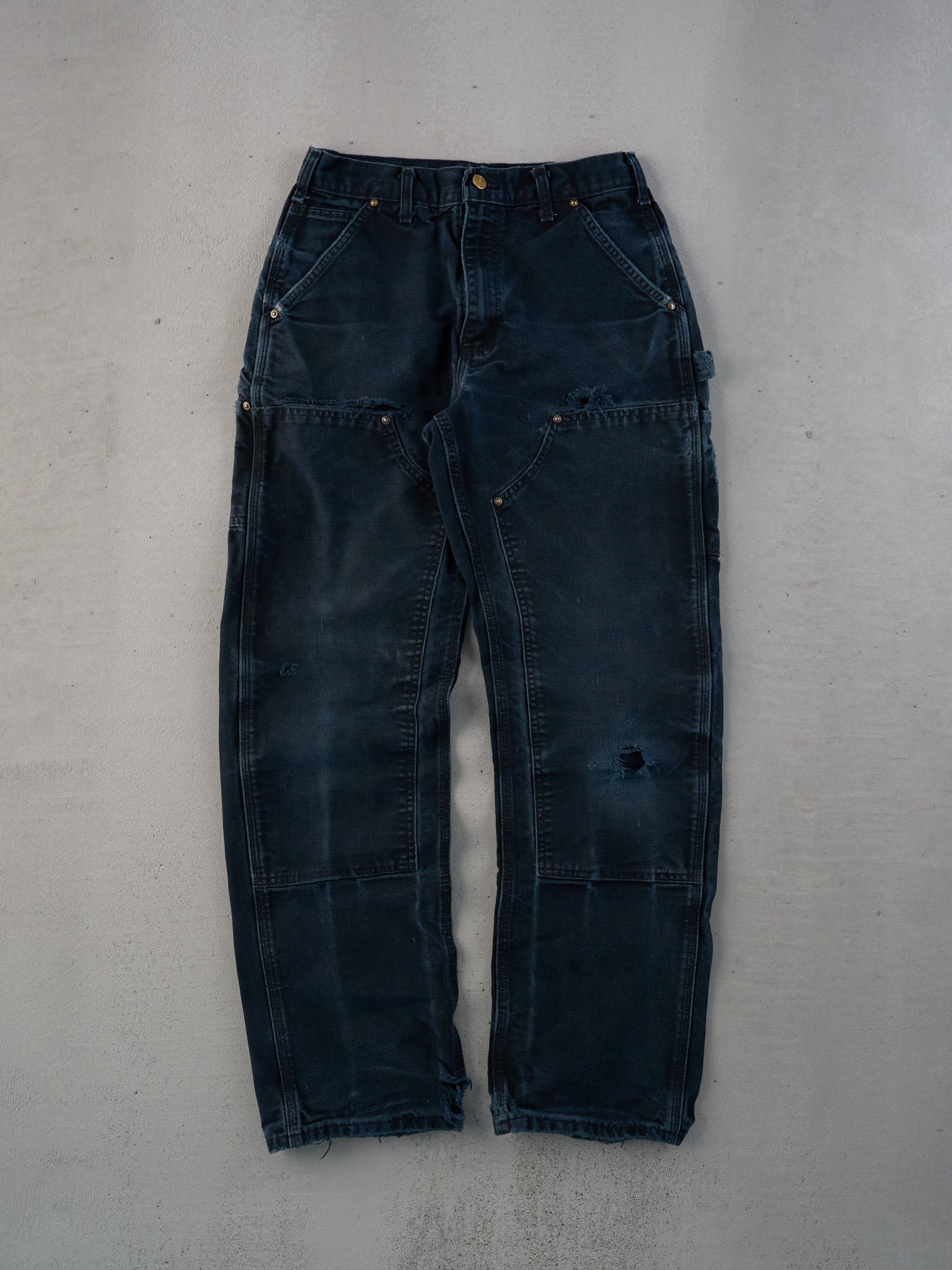 Vintage 90s Black Carhartt Double Knee Carpenter Pants (28x31)