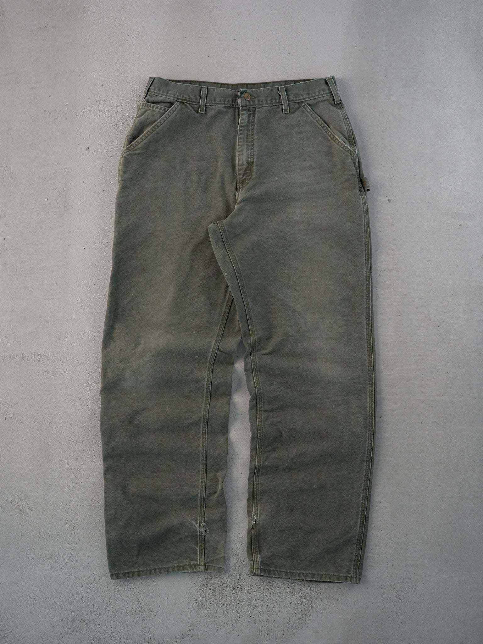 Vintage 90s Sage Green Carhartt Carpenter Pants (34x33)