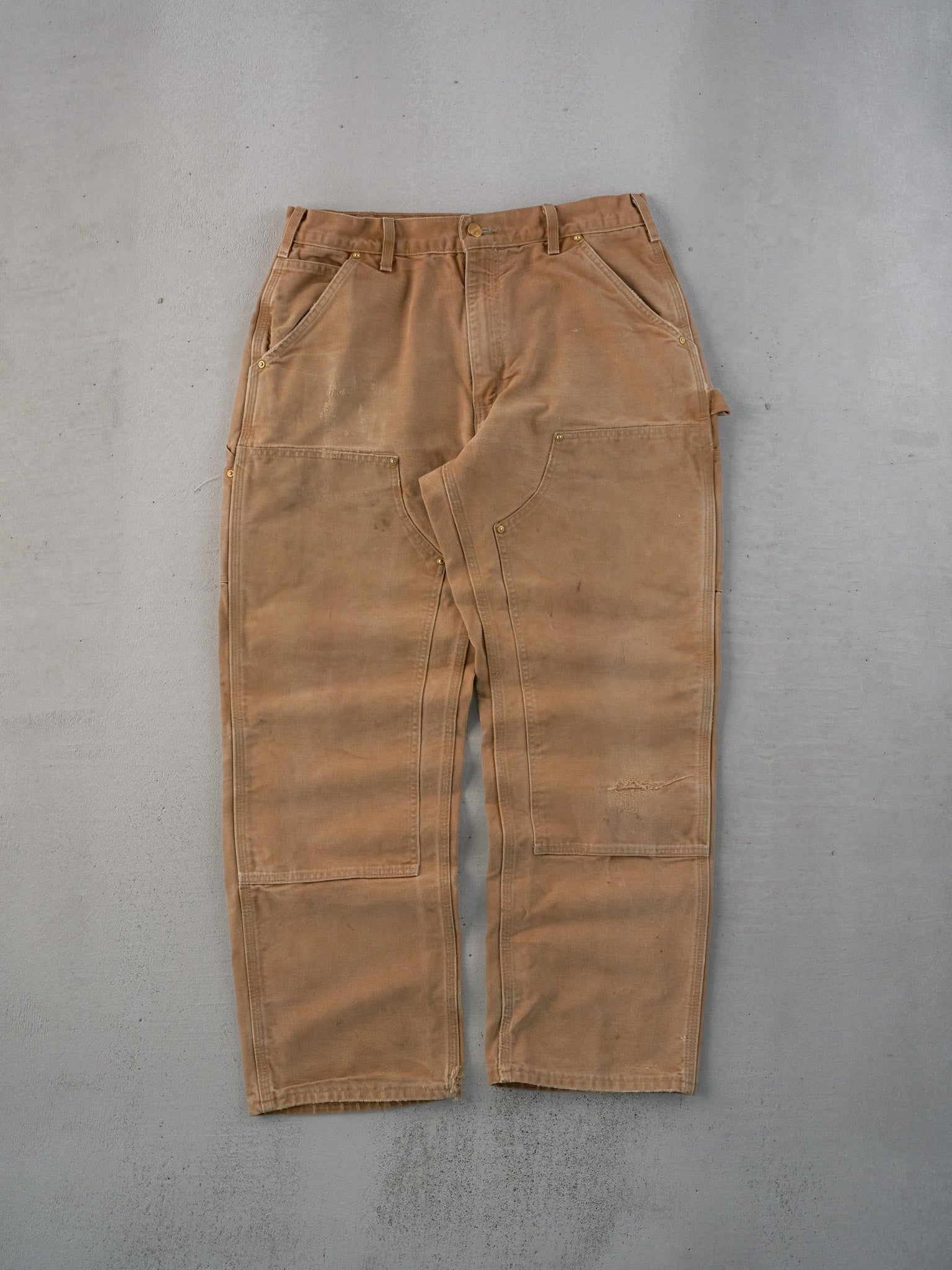 Vintage 90s Khaki Carhartt Double Knee Carpenter Pants (32x29)