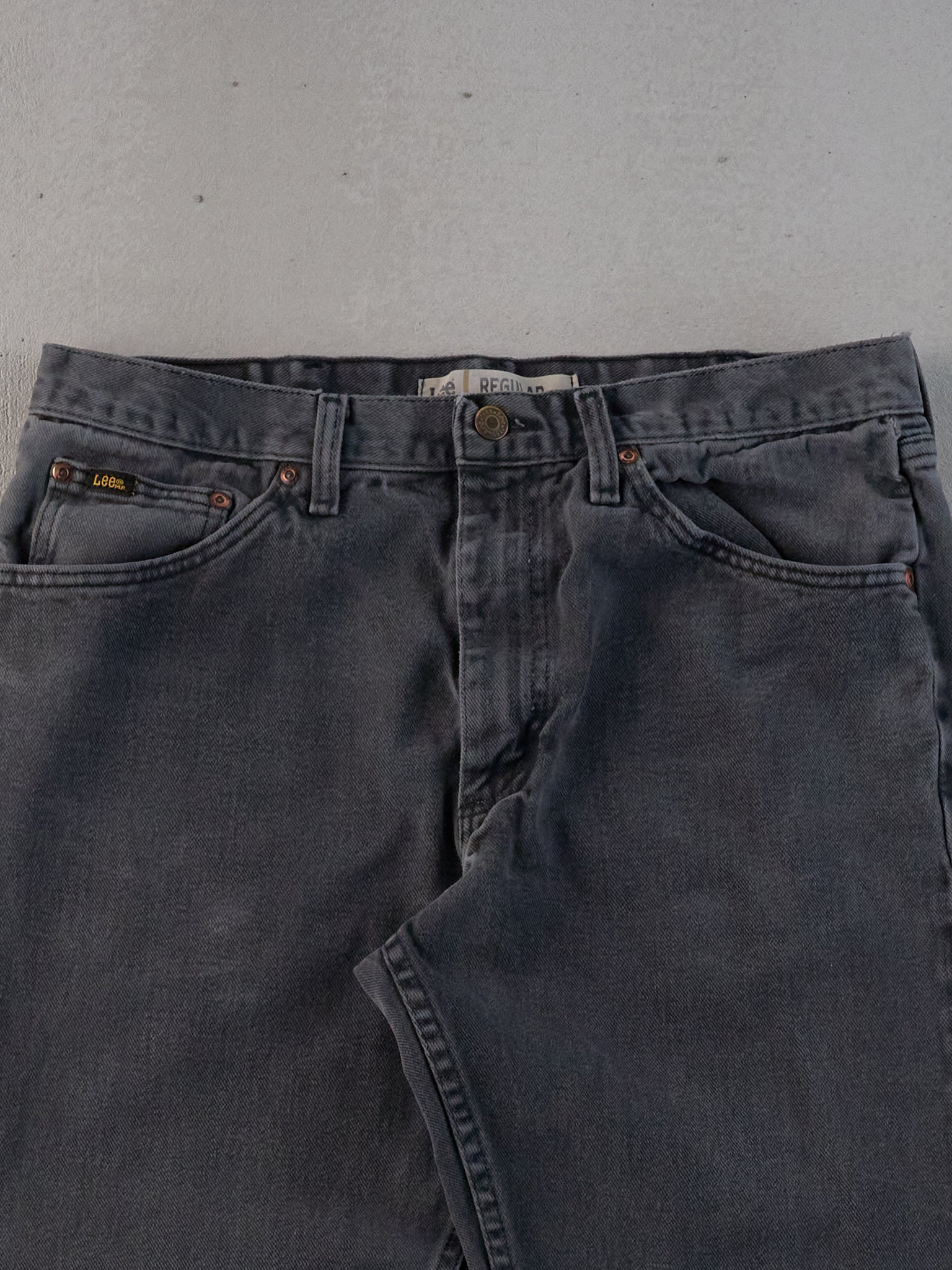 Vintage 90s Washed Grey Lee Denim Jeans (33x33)