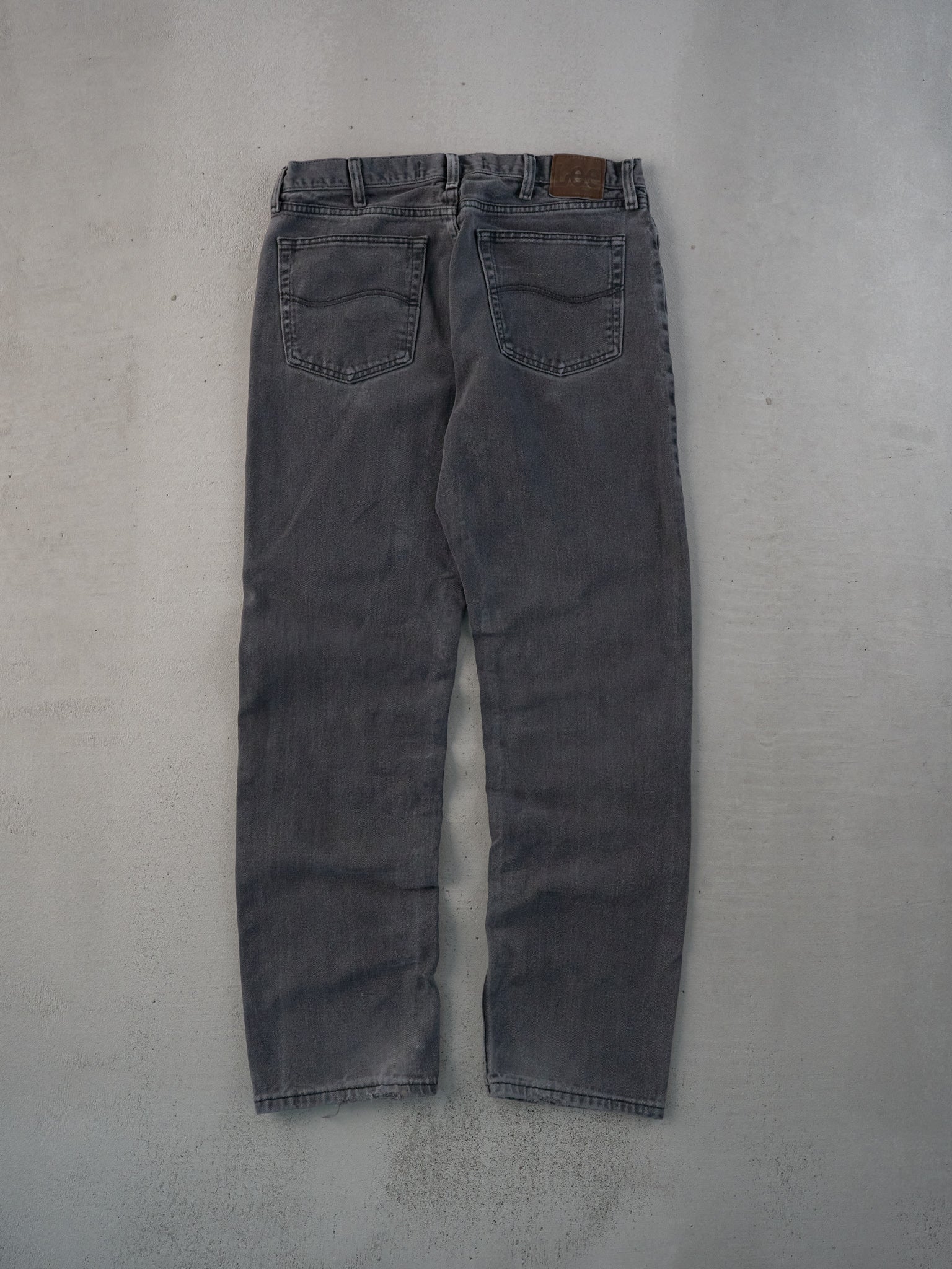 Vintage 90s Washed Grey Lee Denim Jeans (33x33)