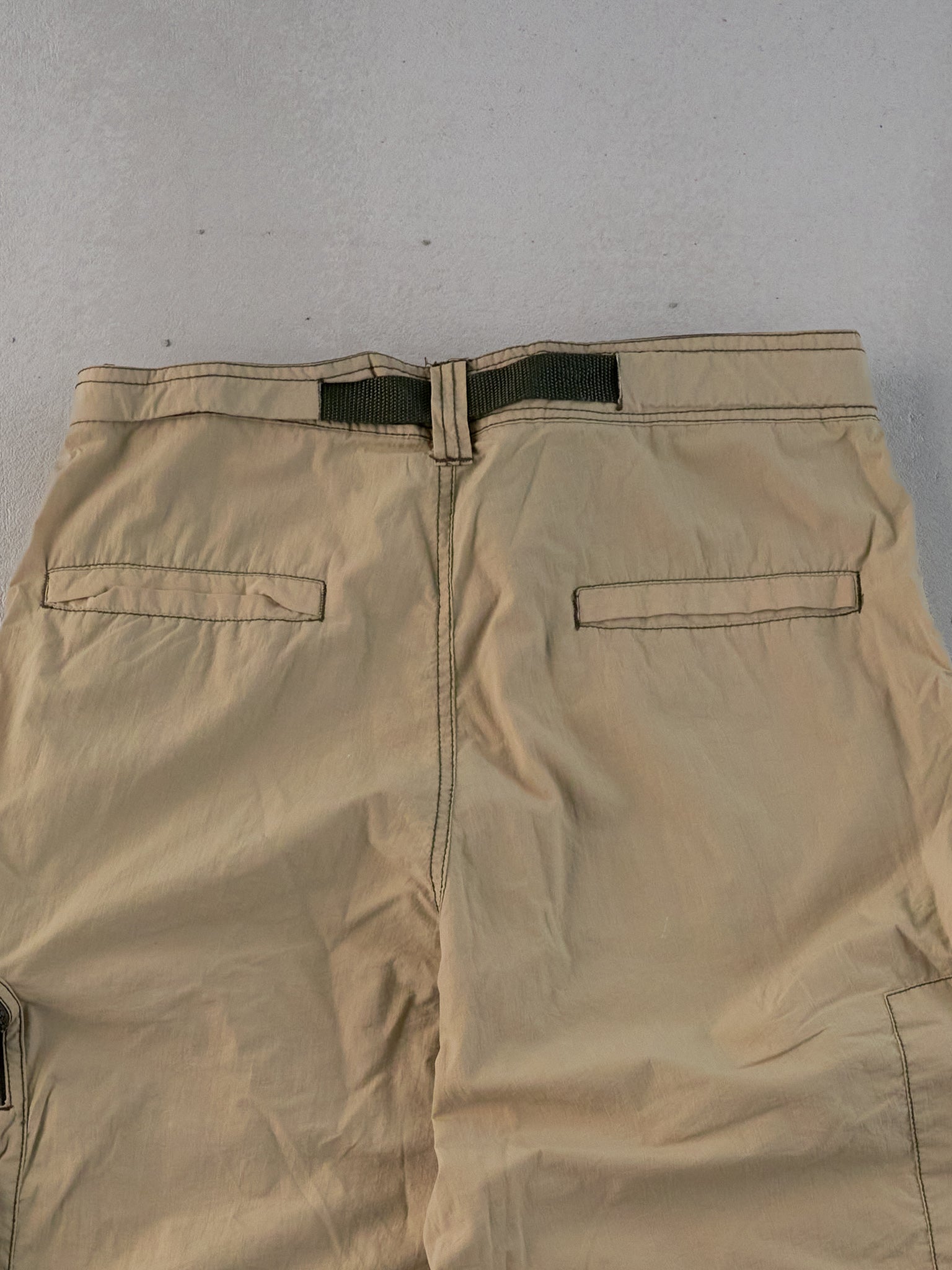 Vintage Y2k Beige P.tek Utility Dungeree Nylon Cargo Pants (34x32)