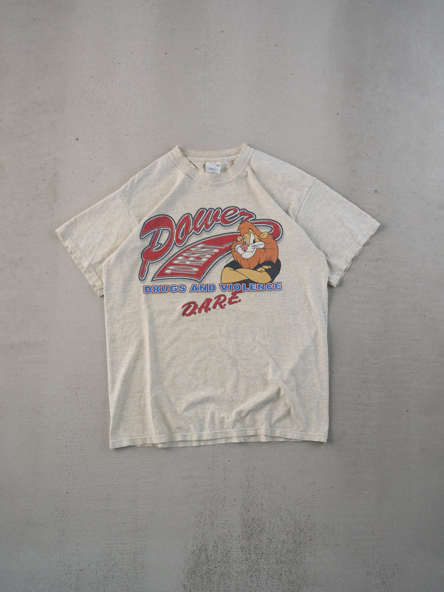Vintage 90s Beige D.A.R.E Power to Resist Violence Graphic Tee