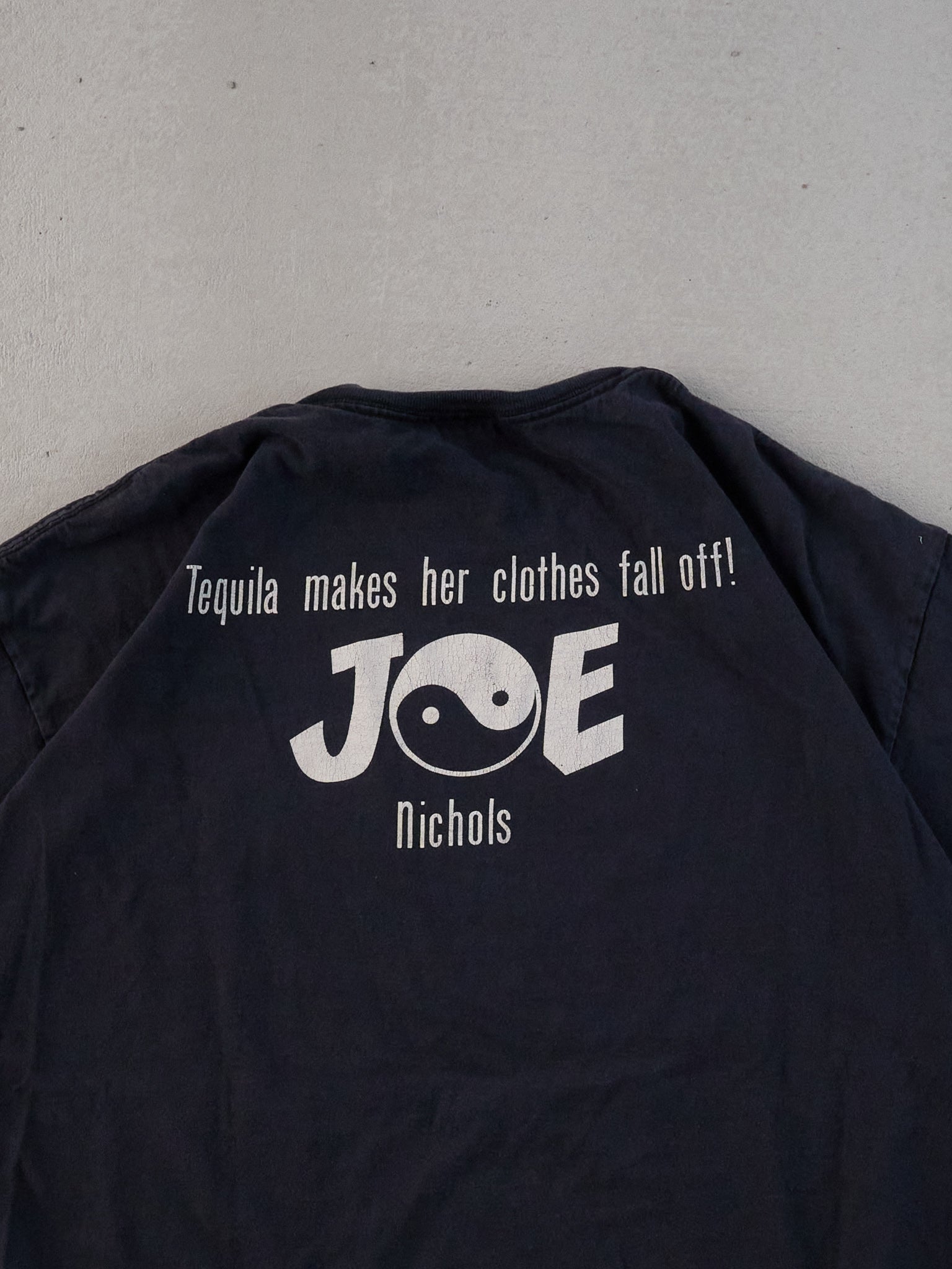 Vintage 90s Washed Black "got tequila?" Graphic Tee (M/L)