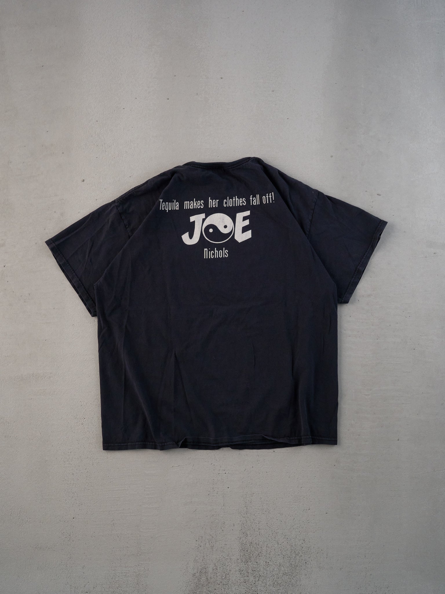 Vintage 90s Washed Black "got tequila?" Graphic Tee (M/L)