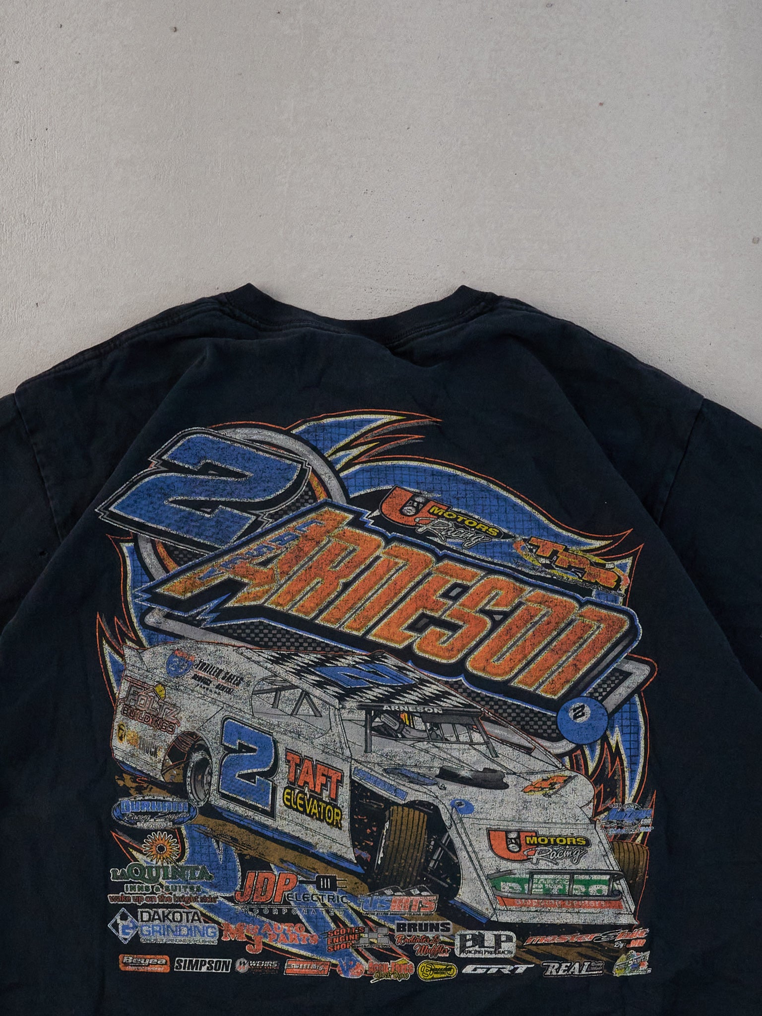 Vinage Y2k Black Casey Arneson Nascar Graphic Tee (M)