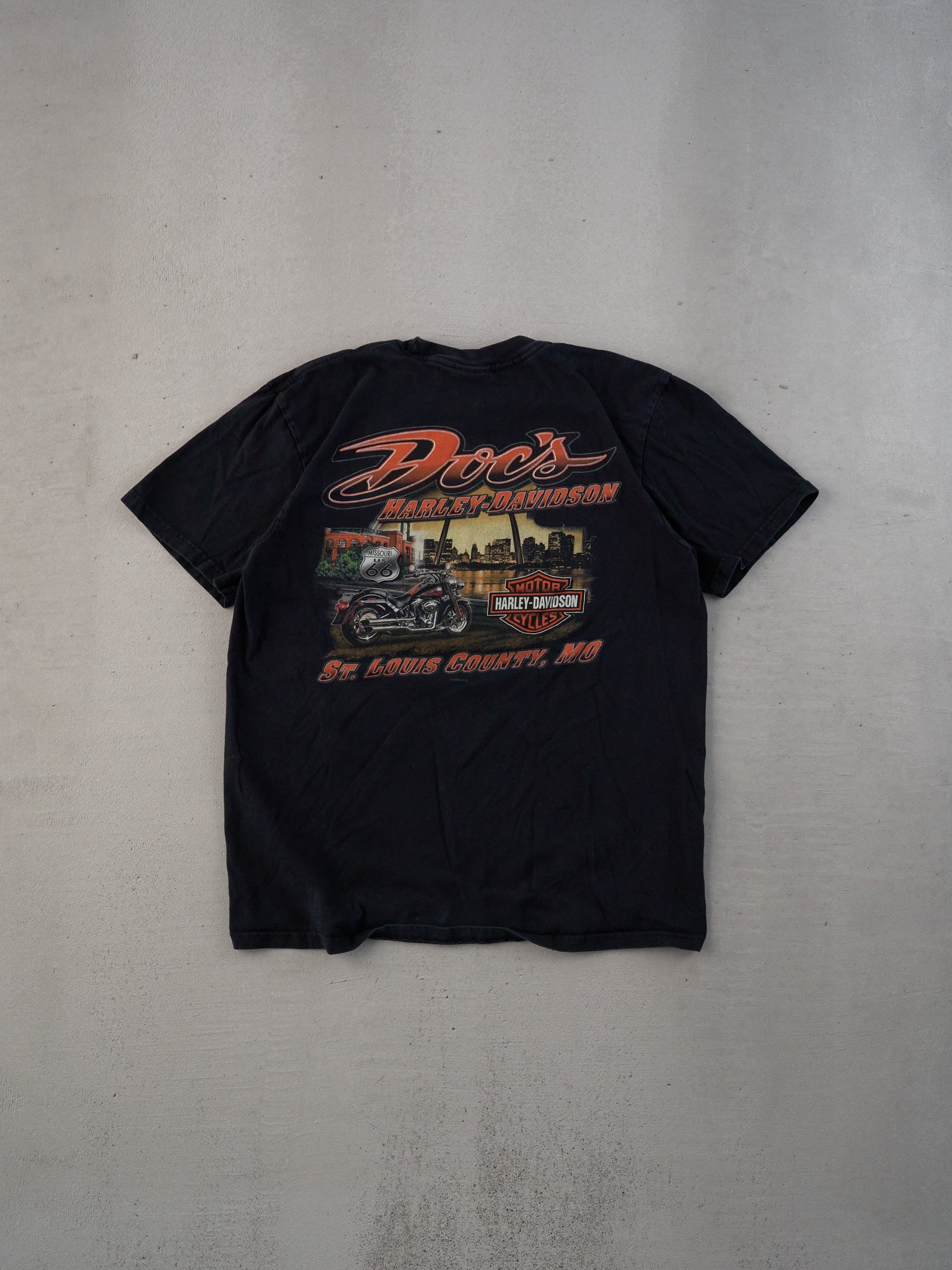 Vintage Y2k Black Harley Davidson St Louis Graphic Tee (M)
