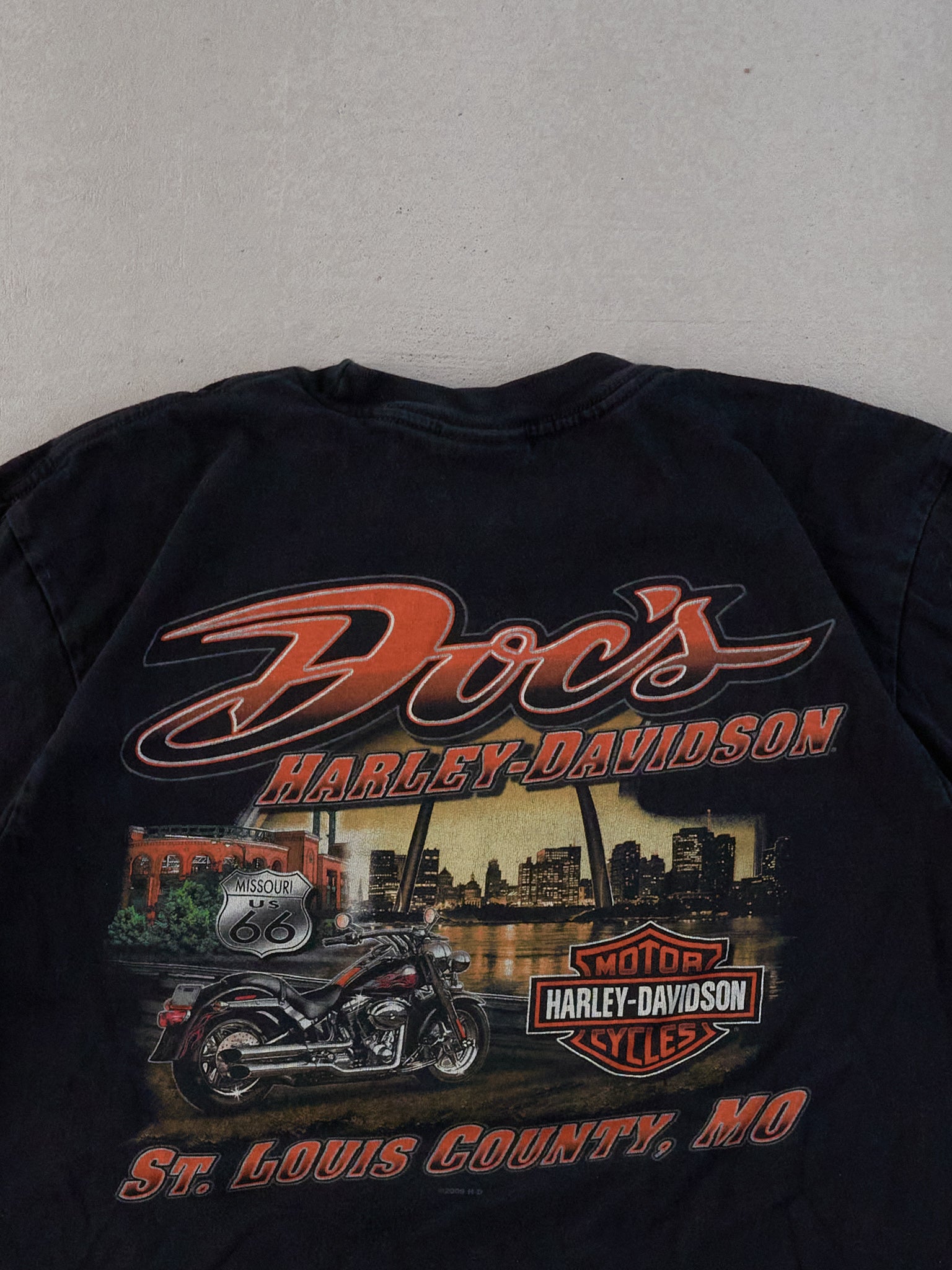 Vintage Y2k Black Harley Davidson St Louis Graphic Tee (M)