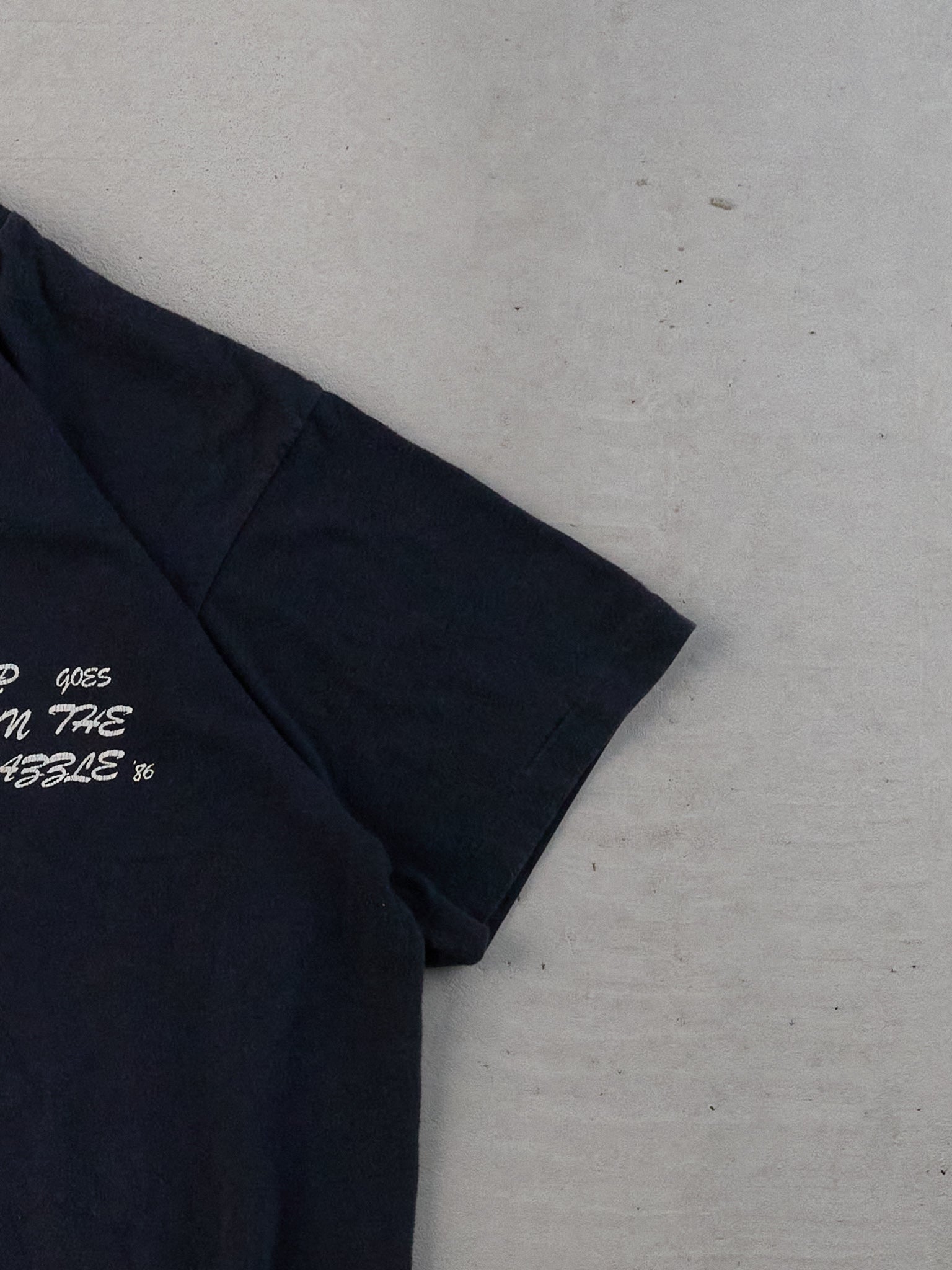 Vintage 86' Black Single Stitched QP Goes On The Rabble Tee (S)