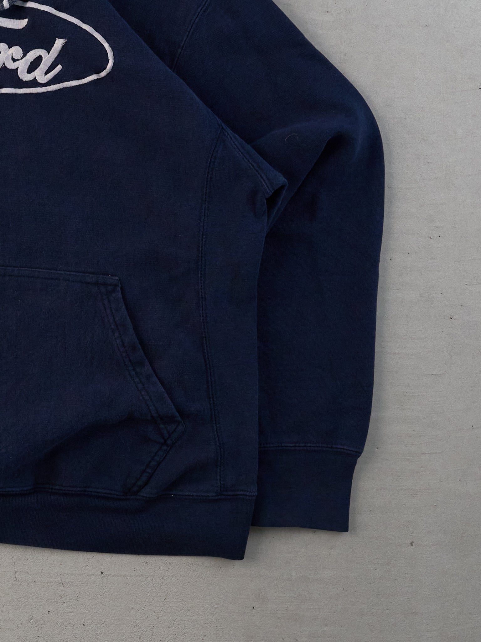 Vintage 90s Navy Blue Ford Embroidery Hoodie (M)