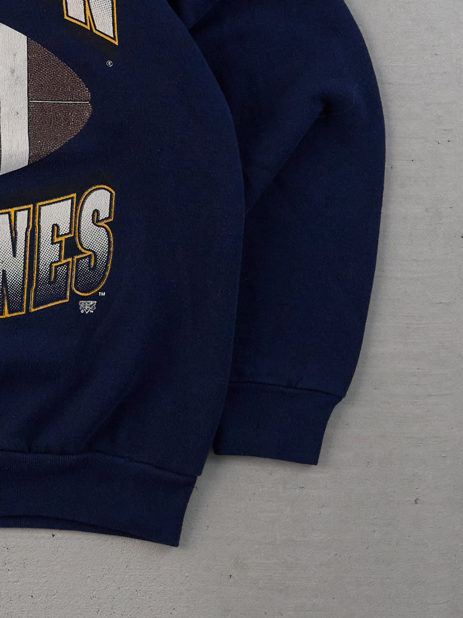 Vintage 90s Navy Blue Michigan Wolverines Football Graphic Crewneck (M)