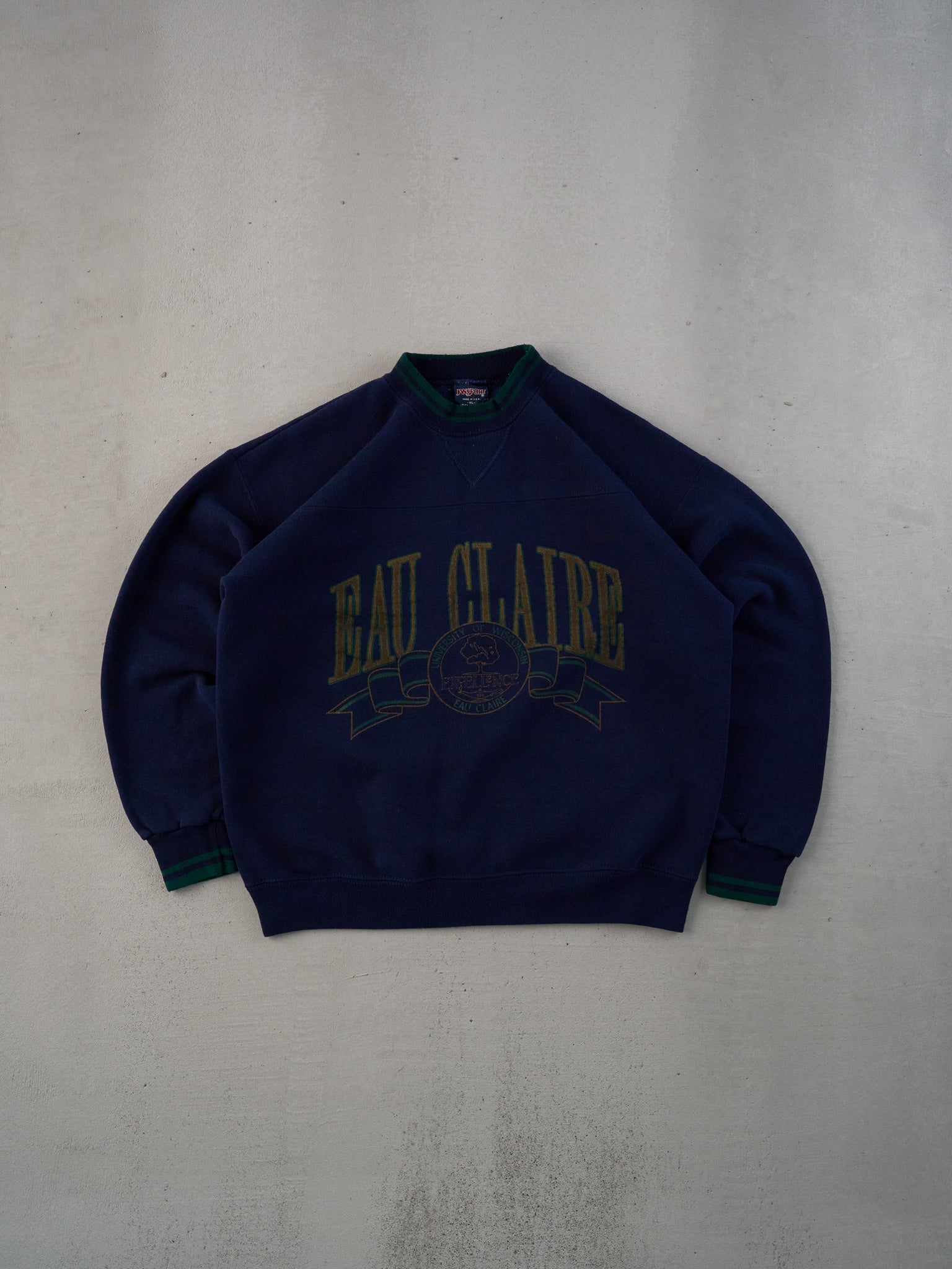 Vintage 90s Navy Blue EAU Claire Crewneck (L)