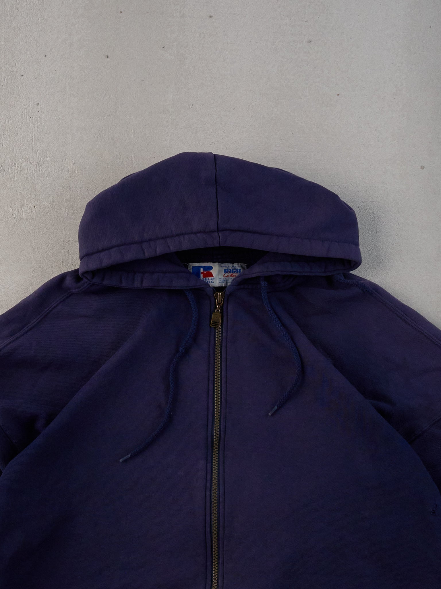 Vintage 90s Navy Blue Russell Athletics Blank Zip Up (M)