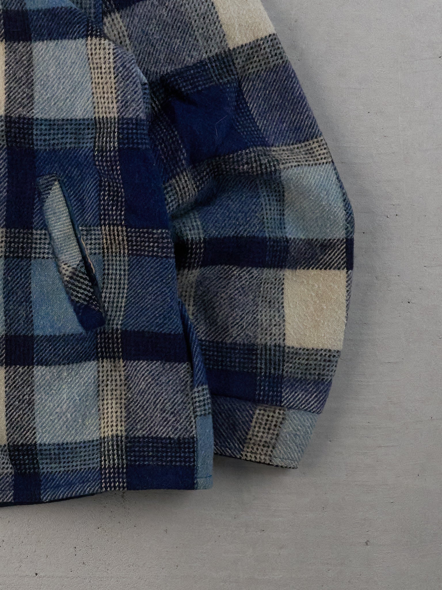 Vintage 90s Blue Flannel Collared Jacket (M/L)