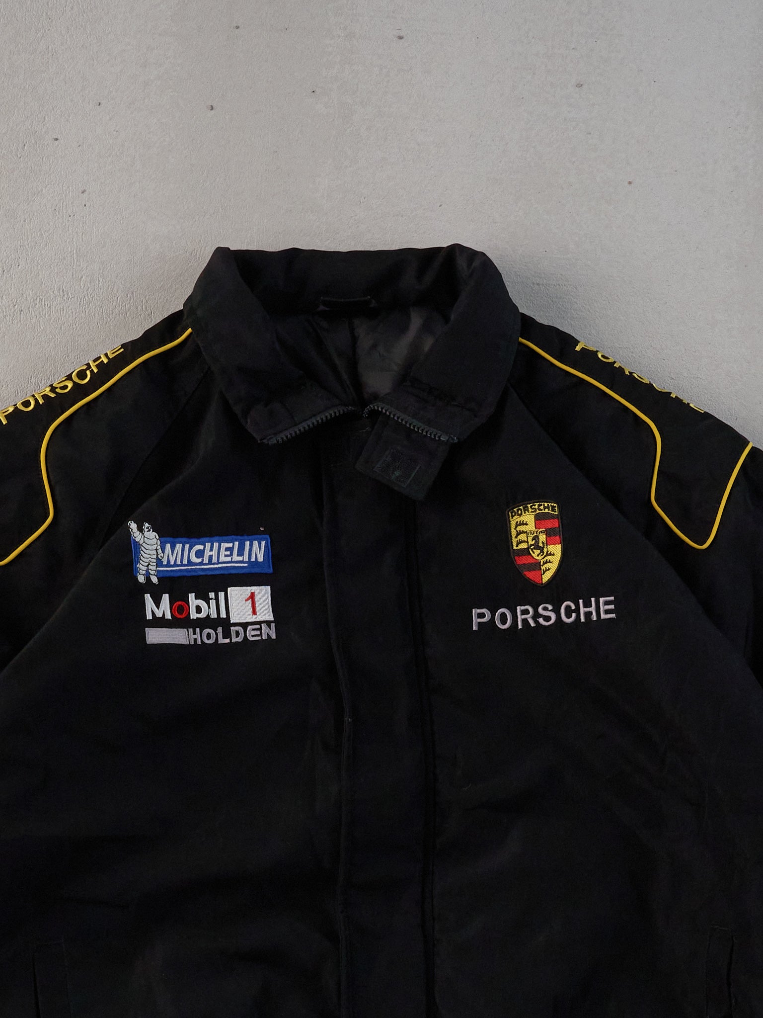 Vintage Black Porsche Racing Jacket (L)