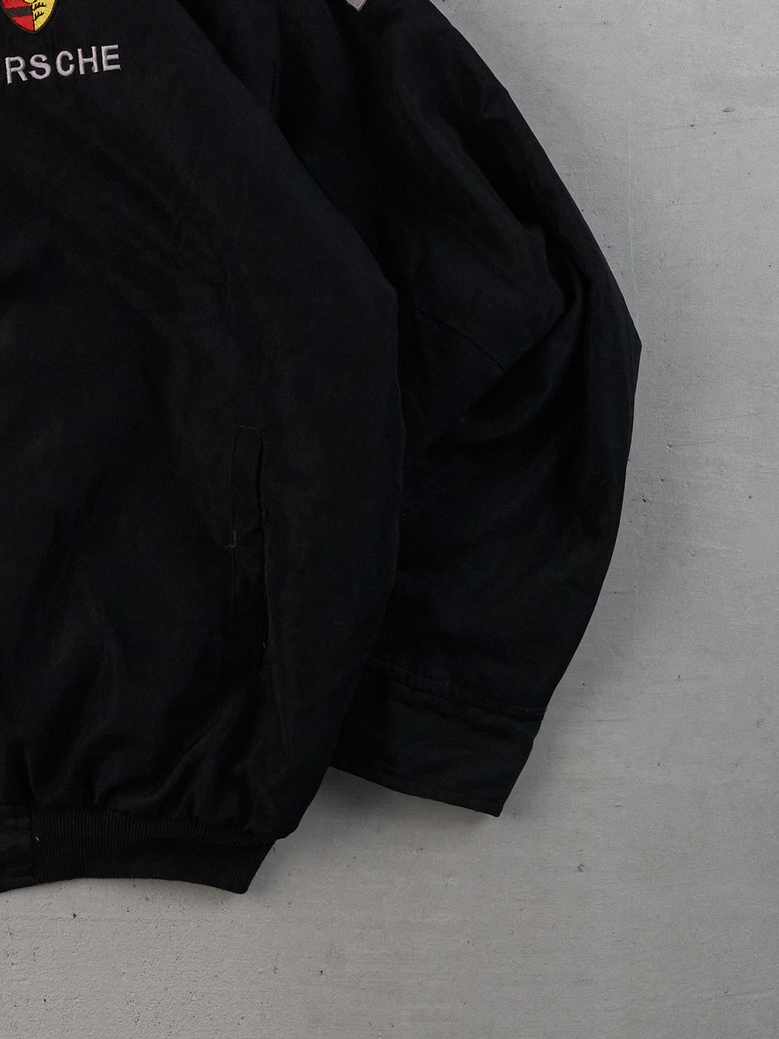 Vintage Black Porsche Racing Jacket (L)